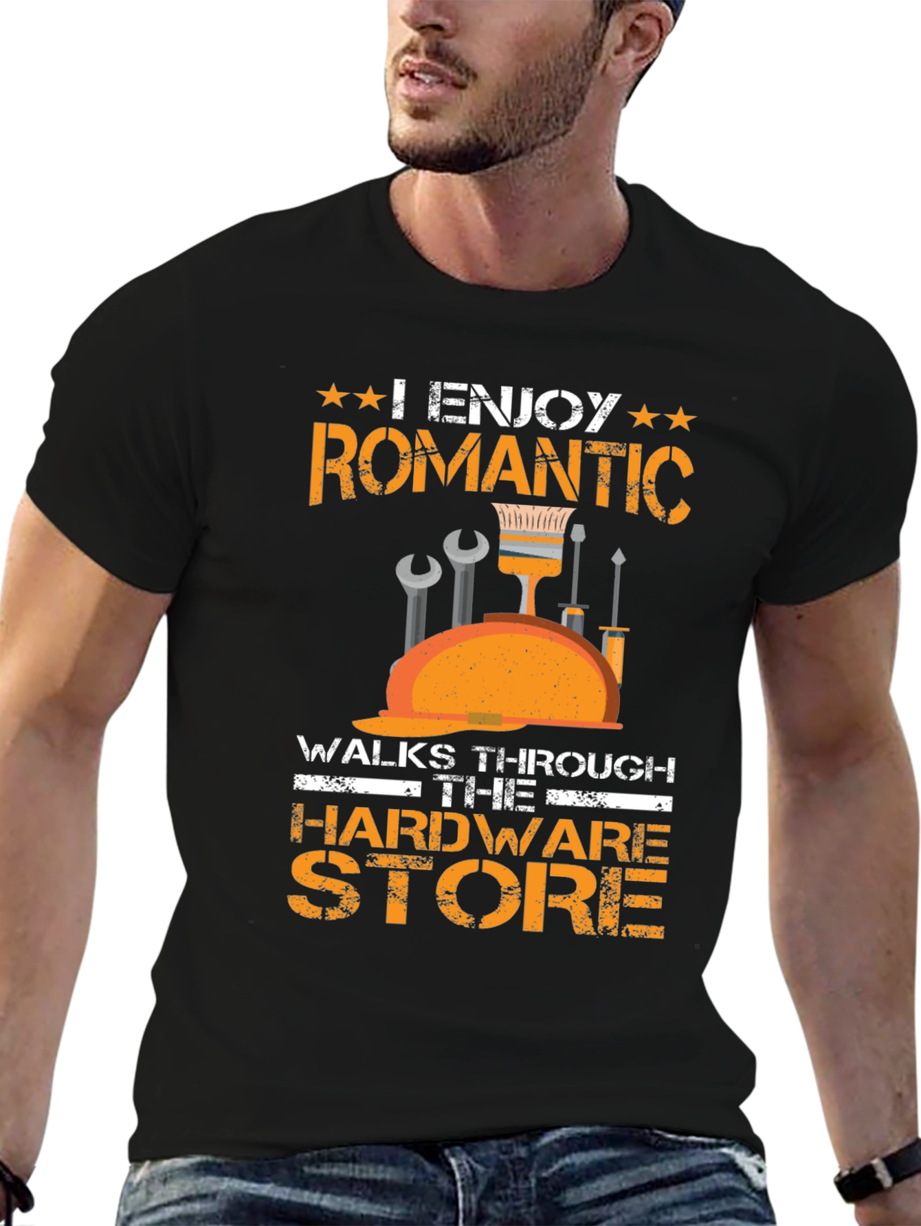 Black Romantic Hardware Store Walk T-Shirt view 6
