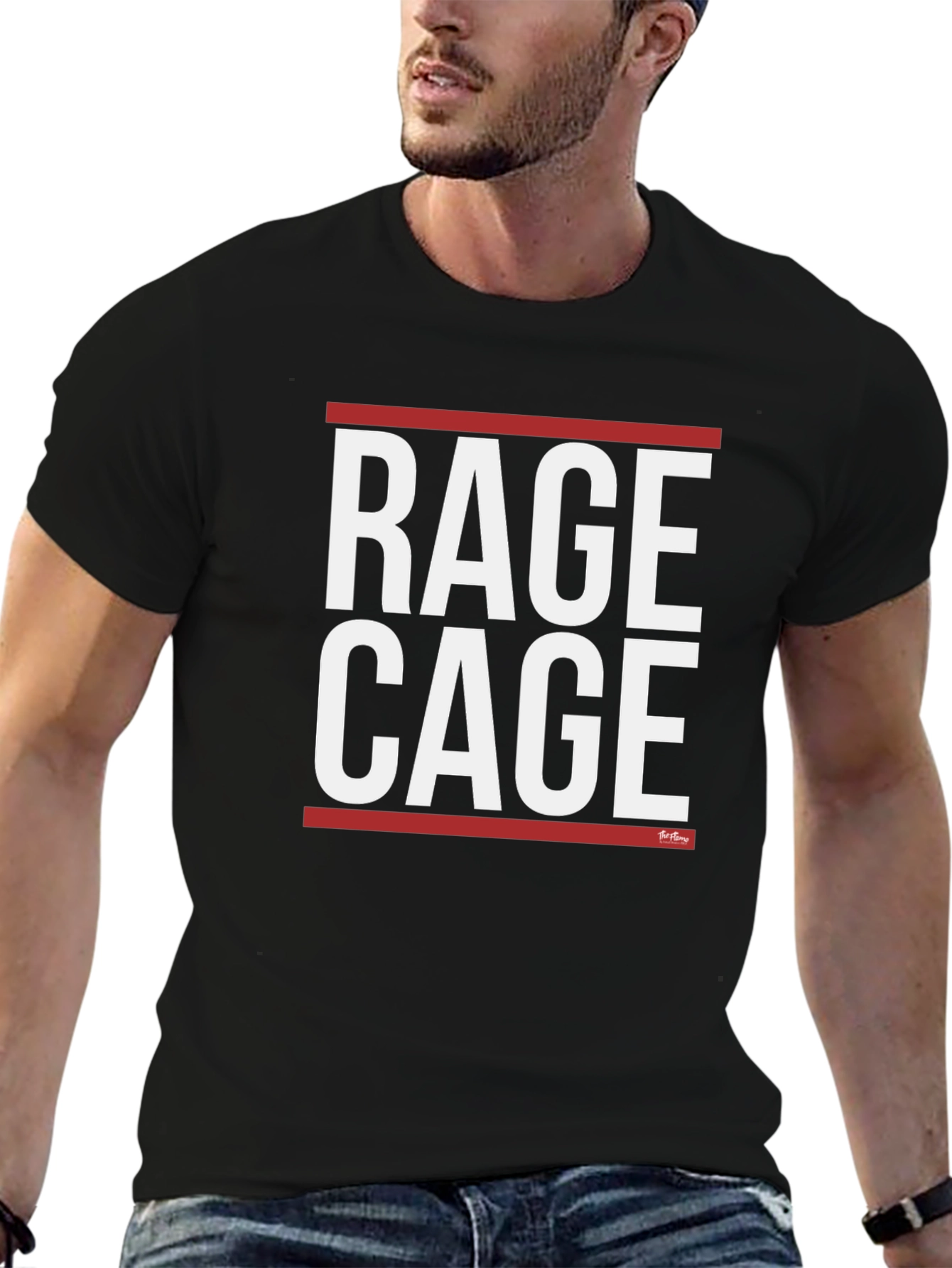 Black Rage Cage Graphic Tee - Bold Statement T-Shirt view 6