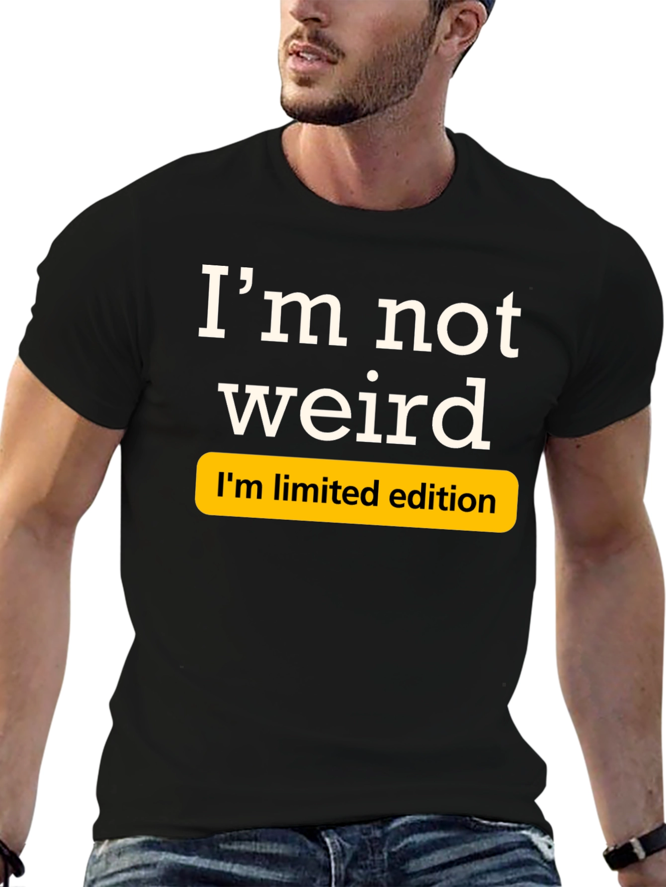 Black I'm Not Weird, Limited Edition Black T-Shirt view 6