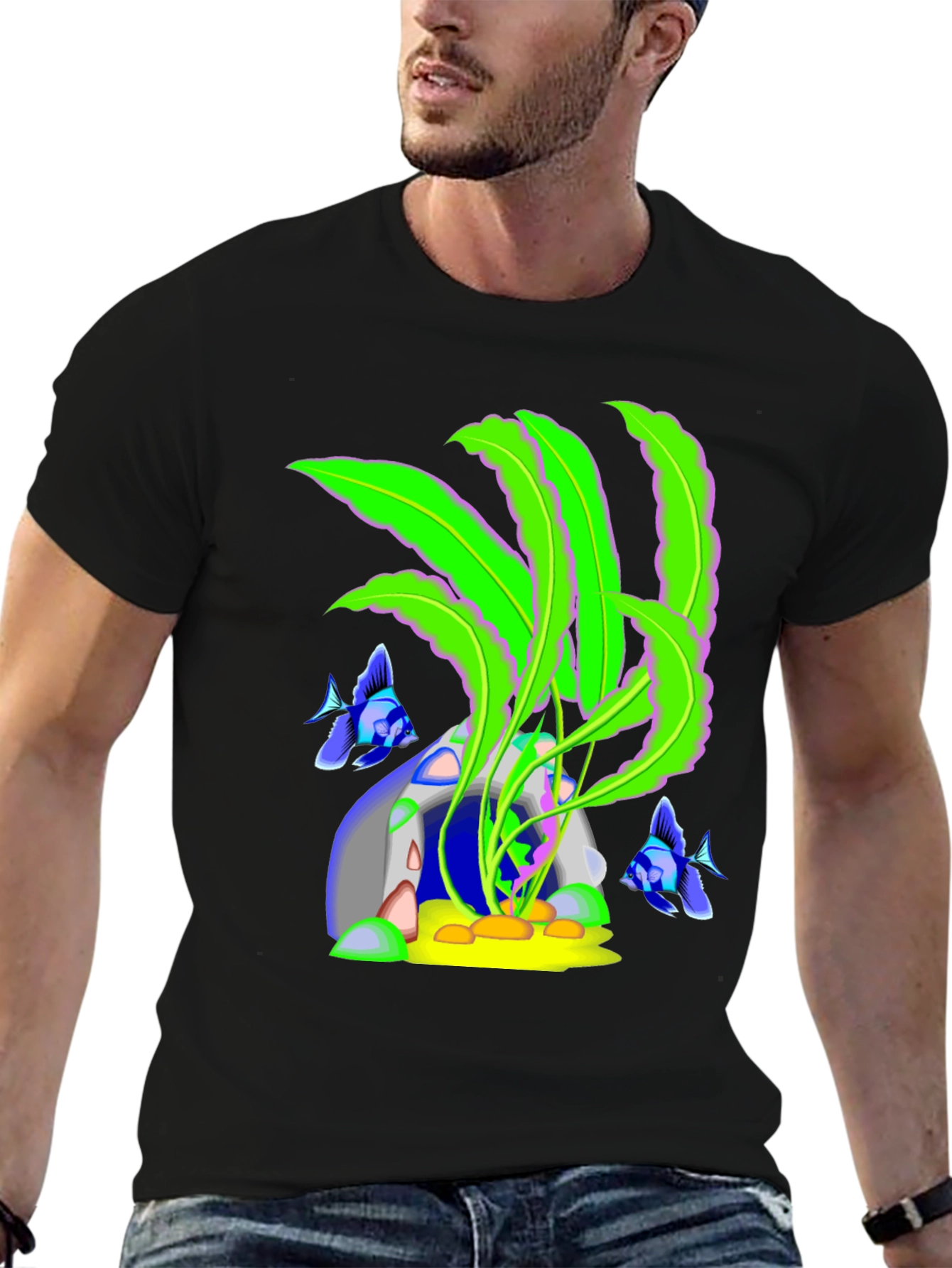 Black Aquarium Graphic T-Shirt view 6