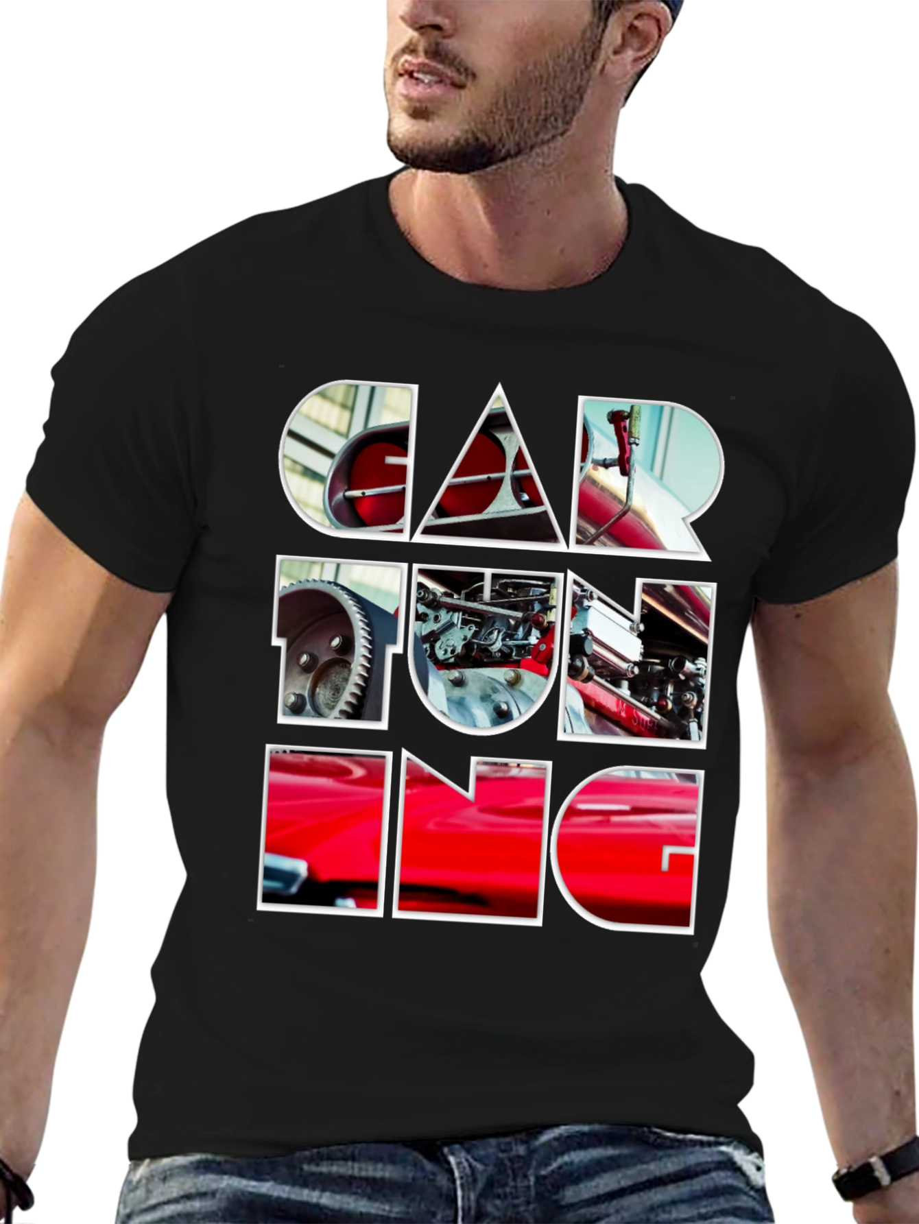 Black Car Tuning Graphic Tee - Automotive Enthusiast Style view 6