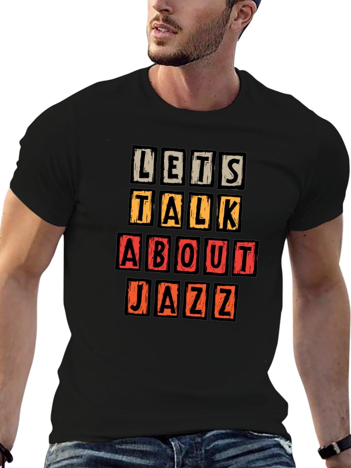 Black Lets Talk About Jazz Graphic Tee view 6
