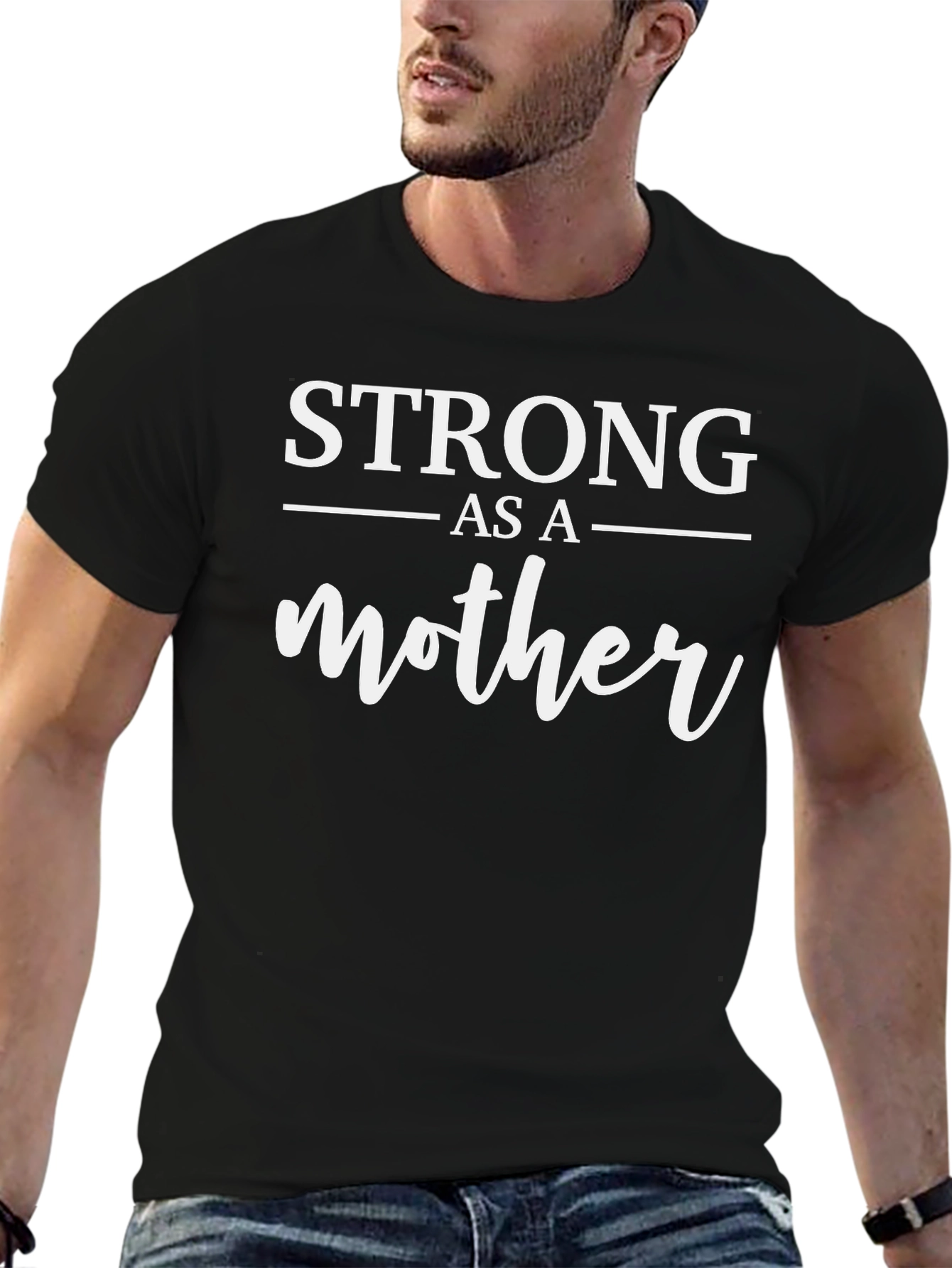 Black Strong As a Mother T-Shirt - Classic Tee view 6