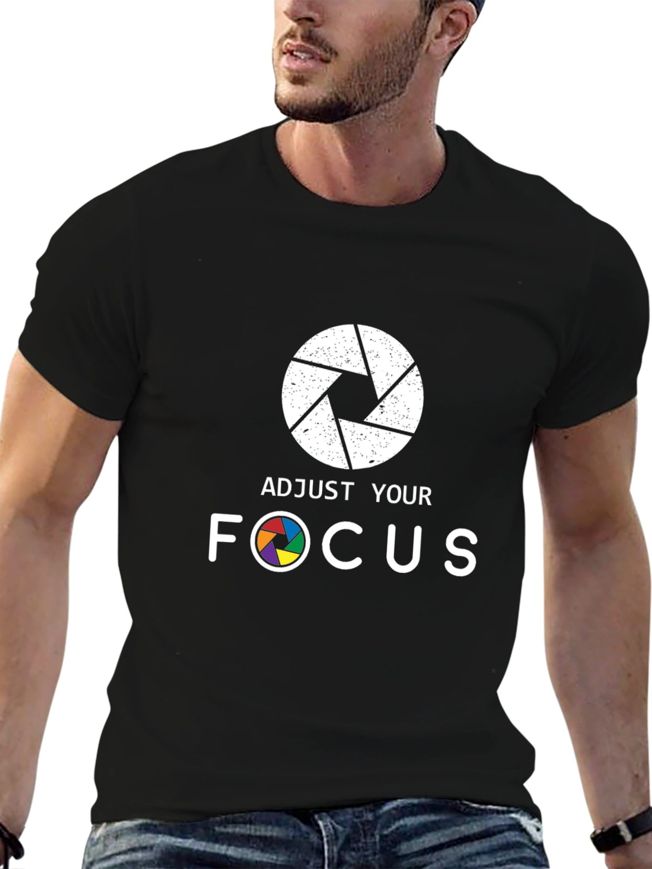 Black Adjust Your Focus Graphic T-Shirt view 6