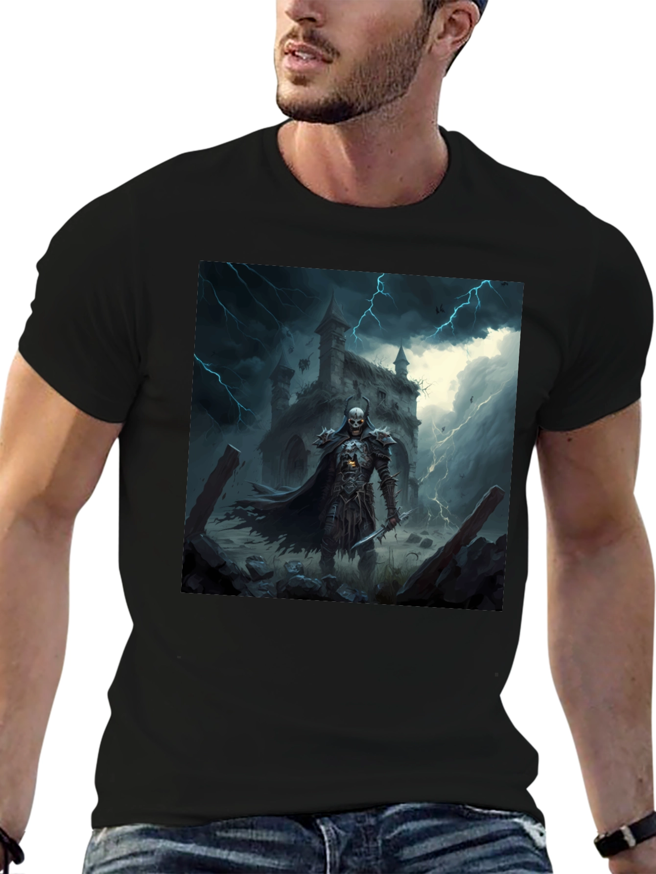 Black Grim Reaper T-Shirt: Haunting Gothic Design view 6