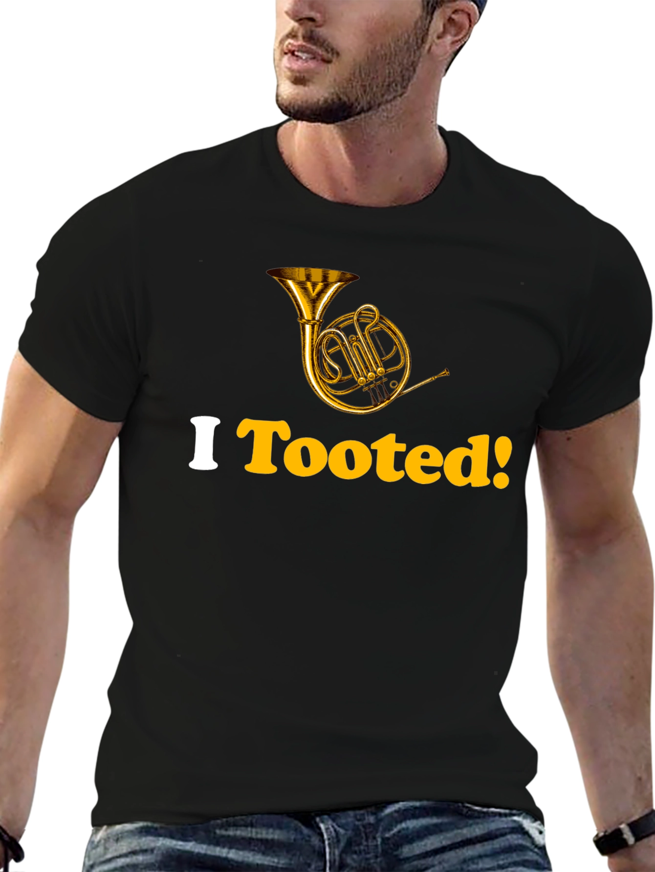 Black I Tooted Horn Funny Musician T-Shirt view 6