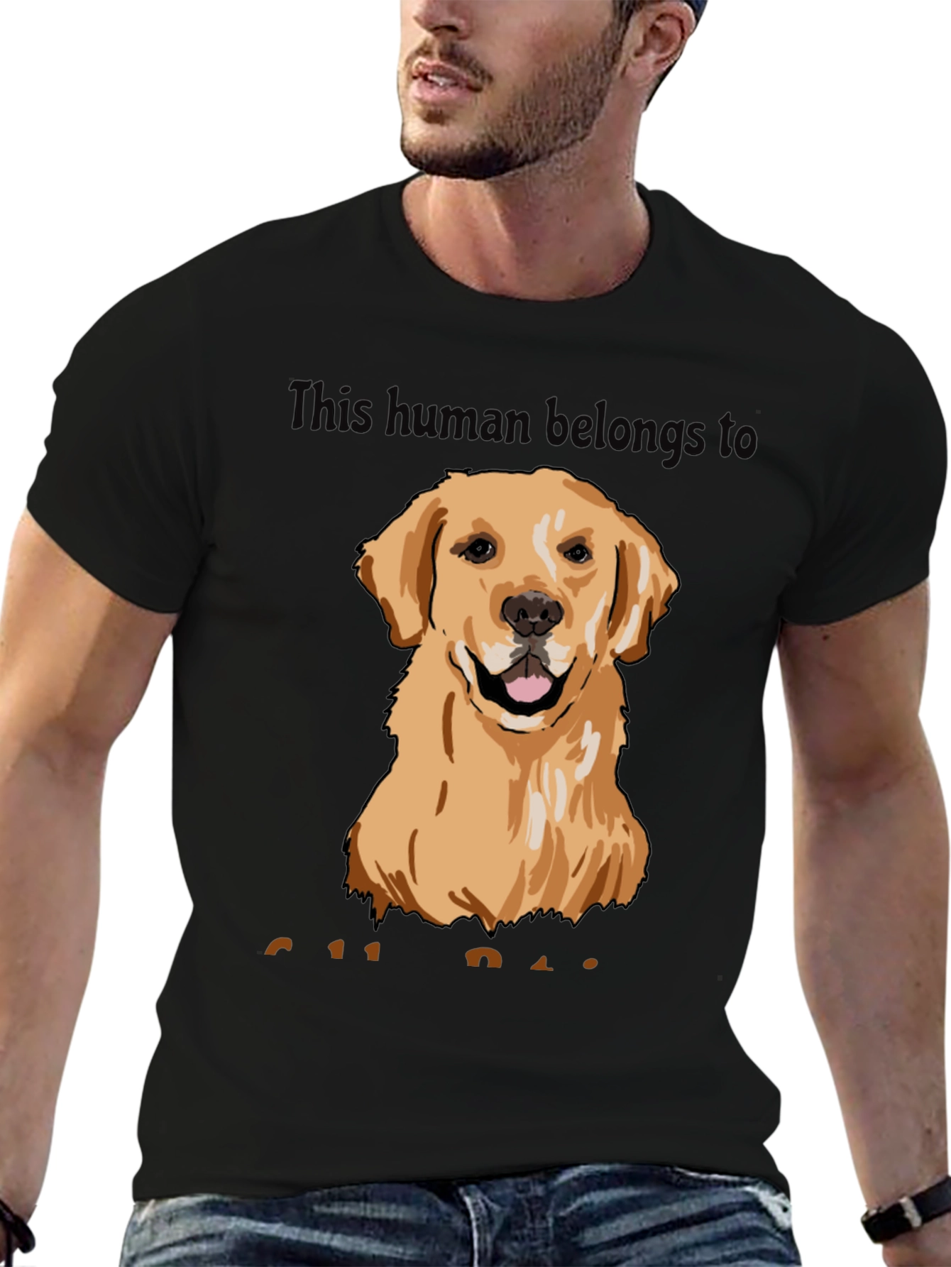 Black Golden Retriever Dog Lover T-Shirt view 6