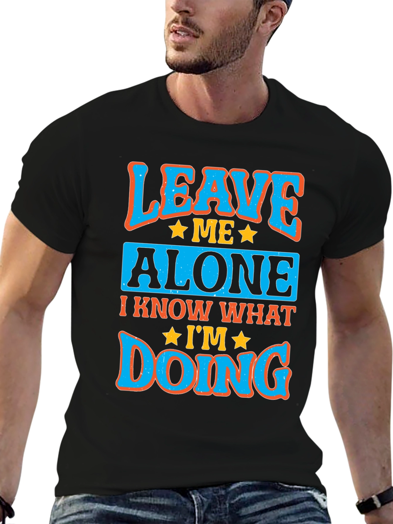 Black Leave Me Alone Graphic Tee - I Know What I'm Doing T-Shirt view 6