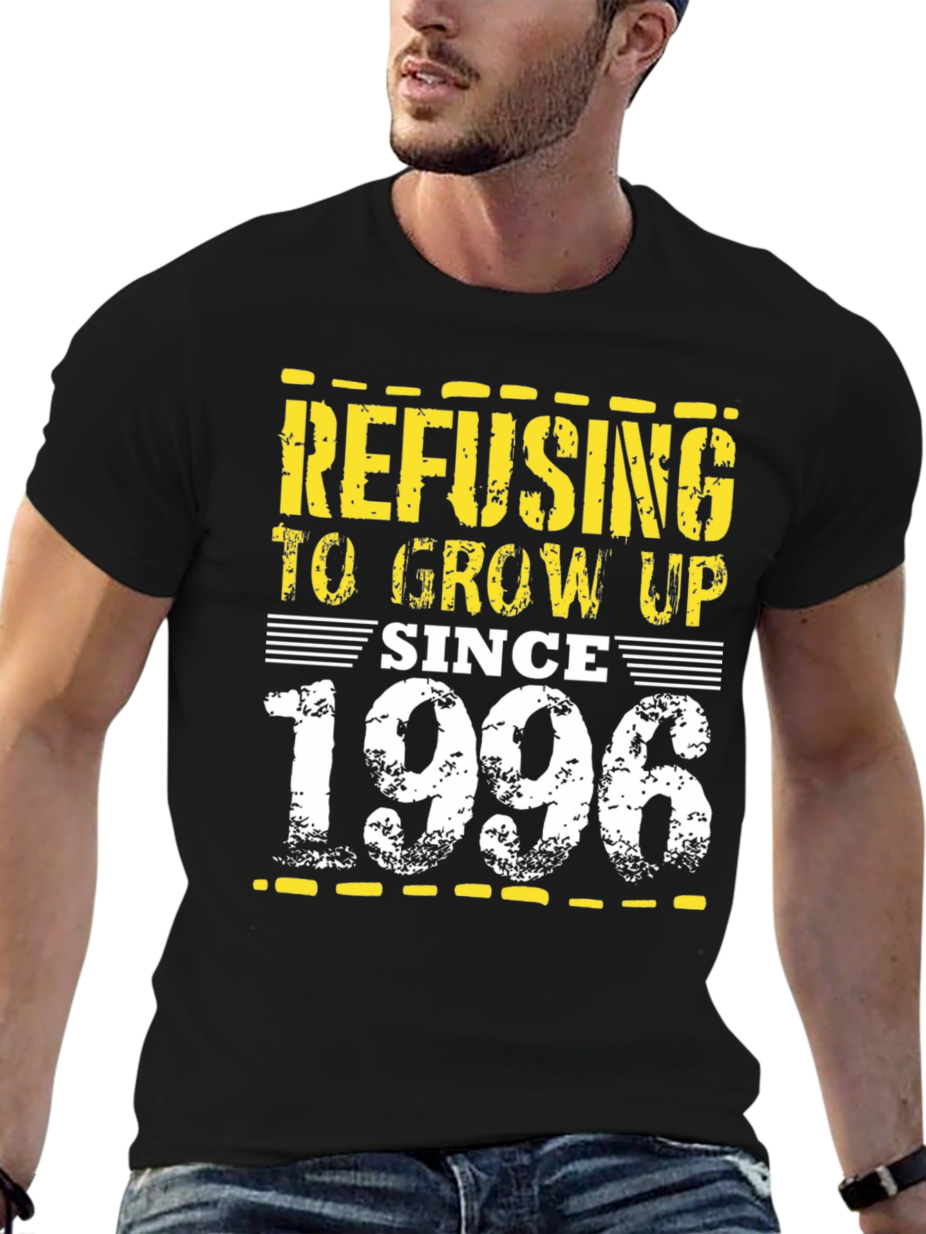 Black Refusing to Grow Up Since 1996 Black T-Shirt view 6