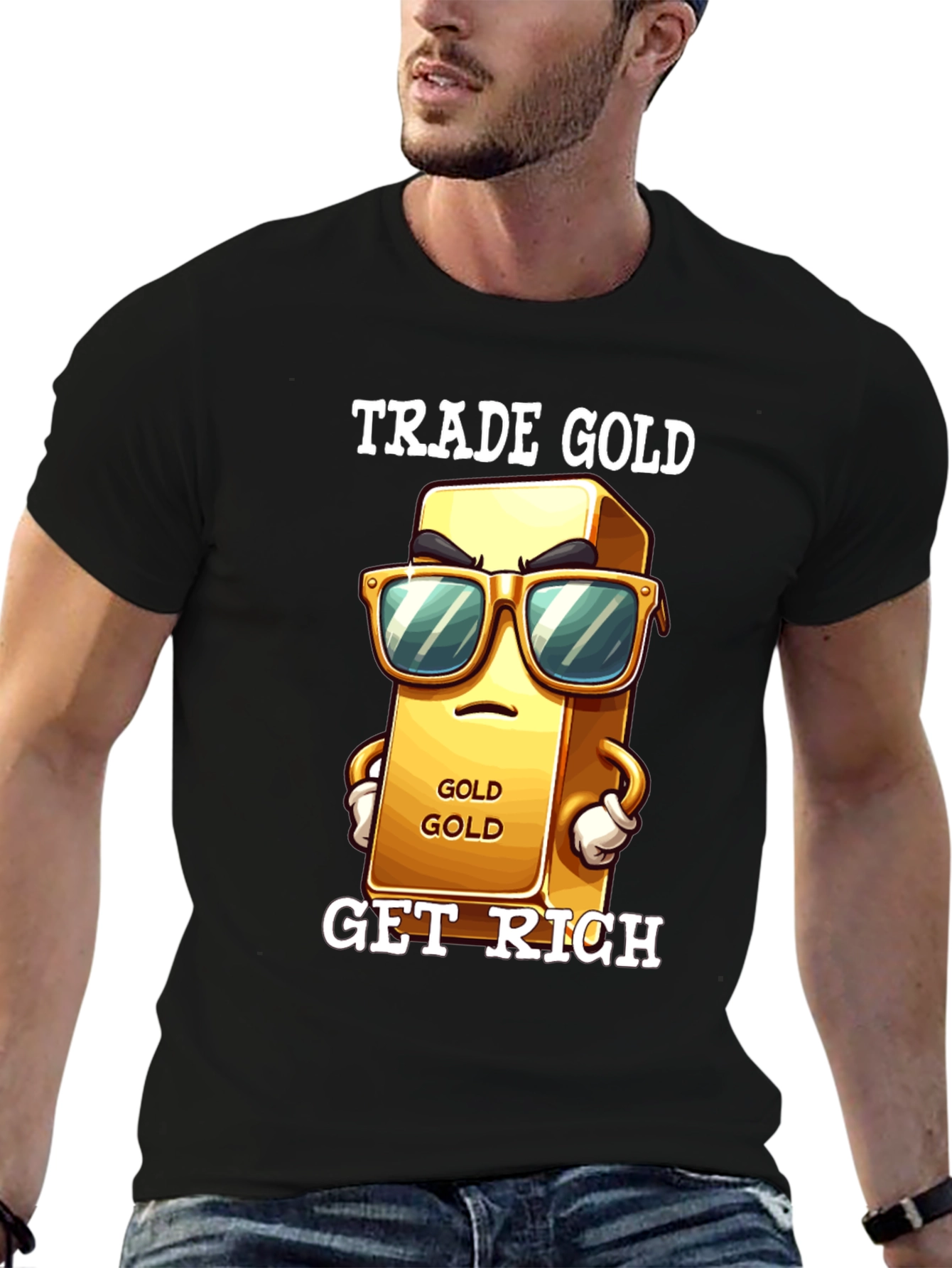 Black Trade Gold Get Rich Graphic Tee view 6