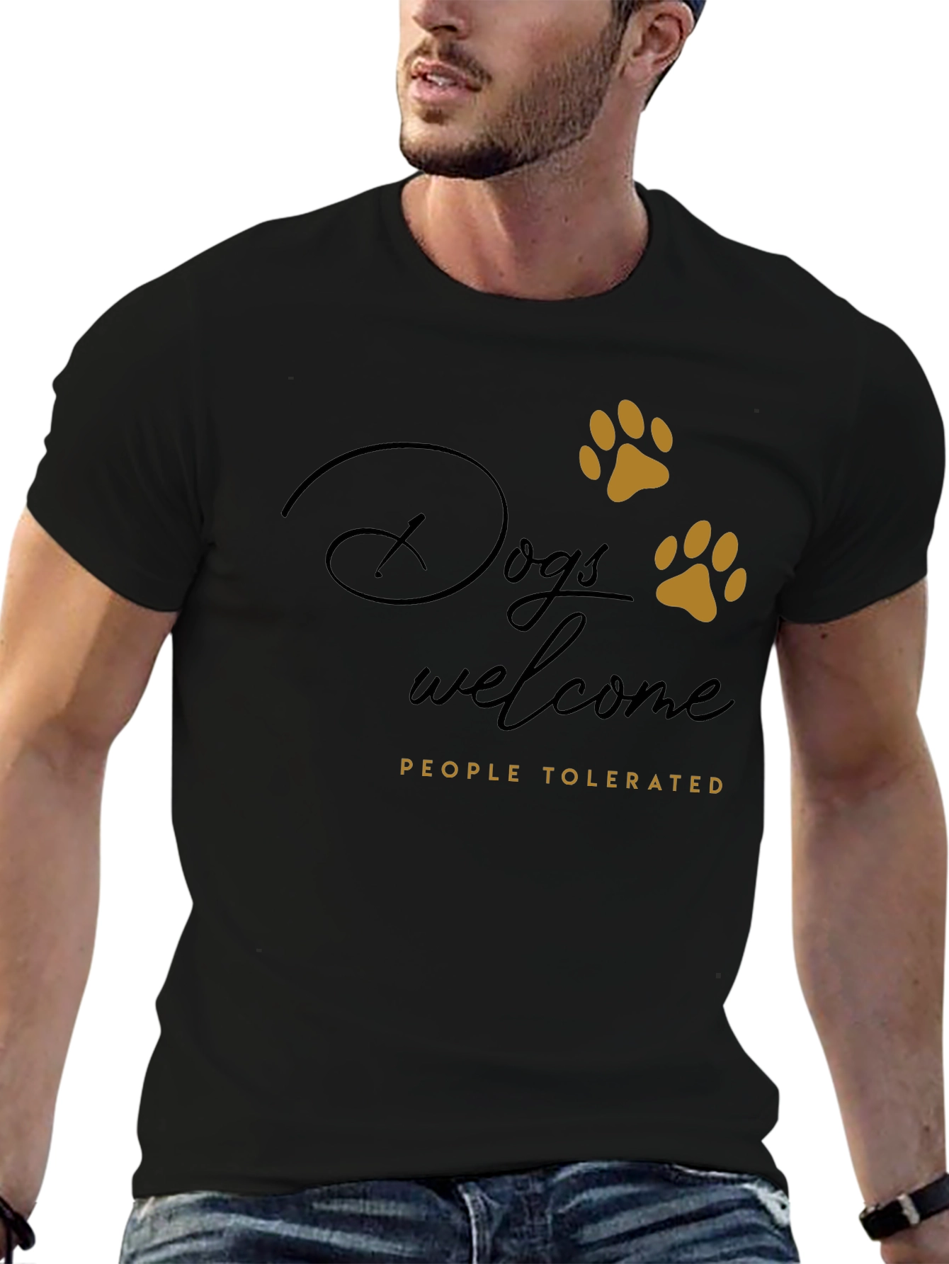 Black Dogs Welcome Tee - Funny Dog Lover Shirt view 6