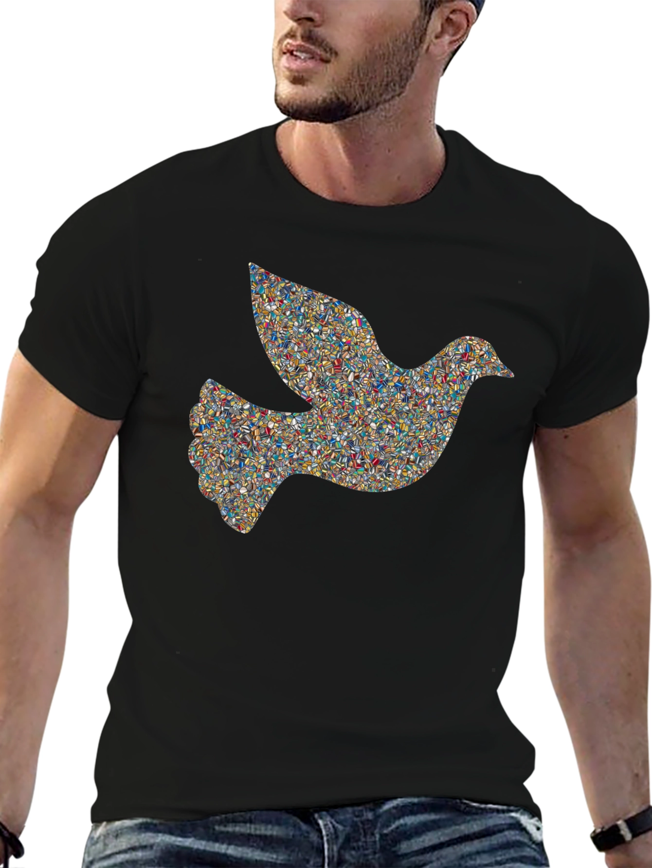 Black Dove Graphic Black T-Shirt view 6