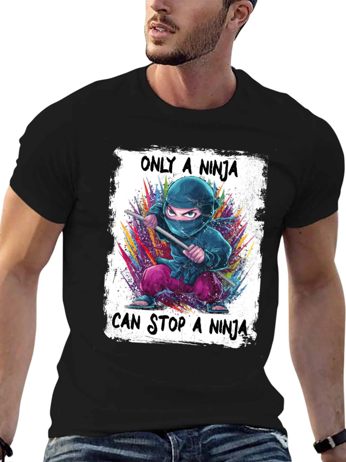 Black Ninja Graphic T-Shirt view 6