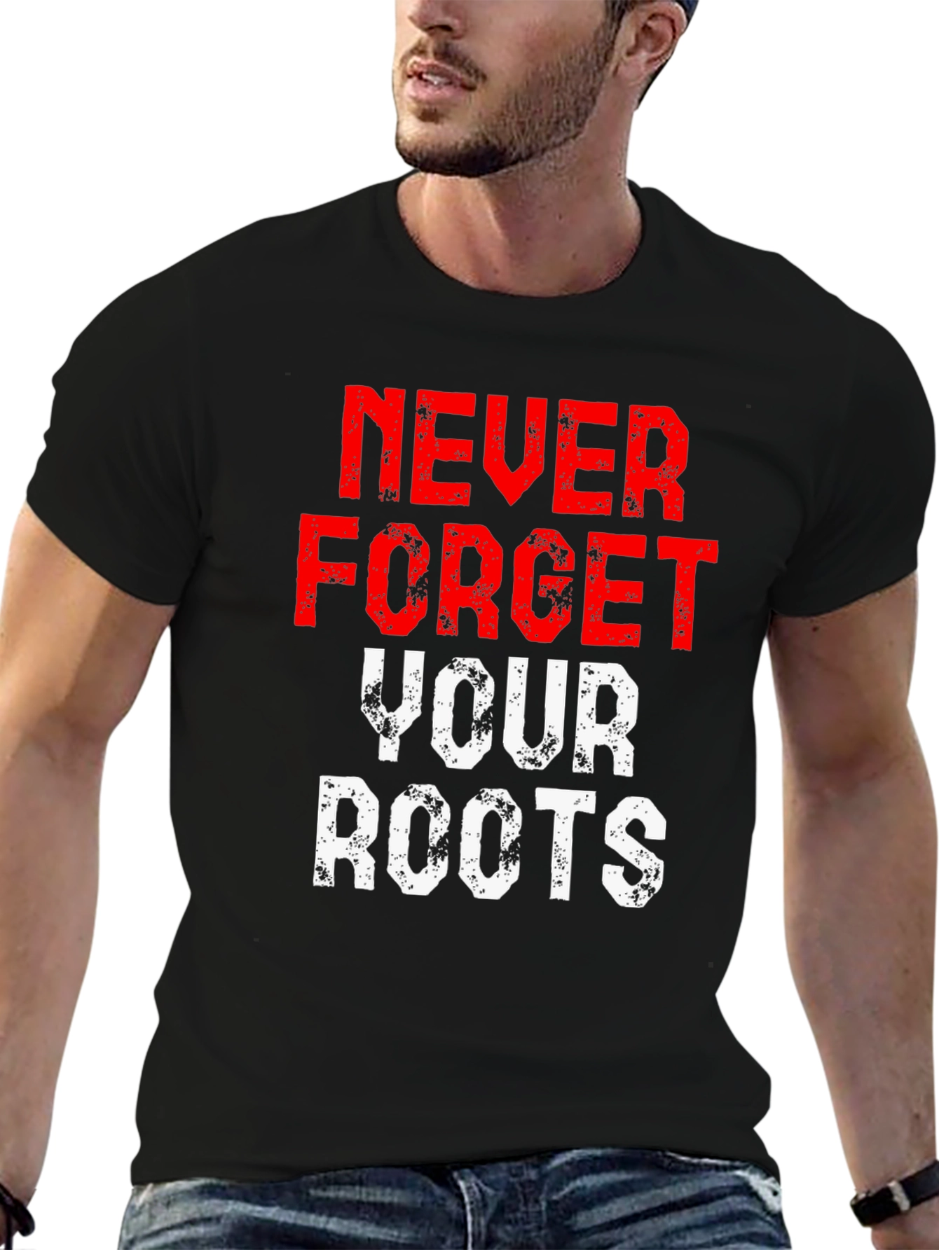 Black Never Forget Your Roots Graphic T-Shirt view 6