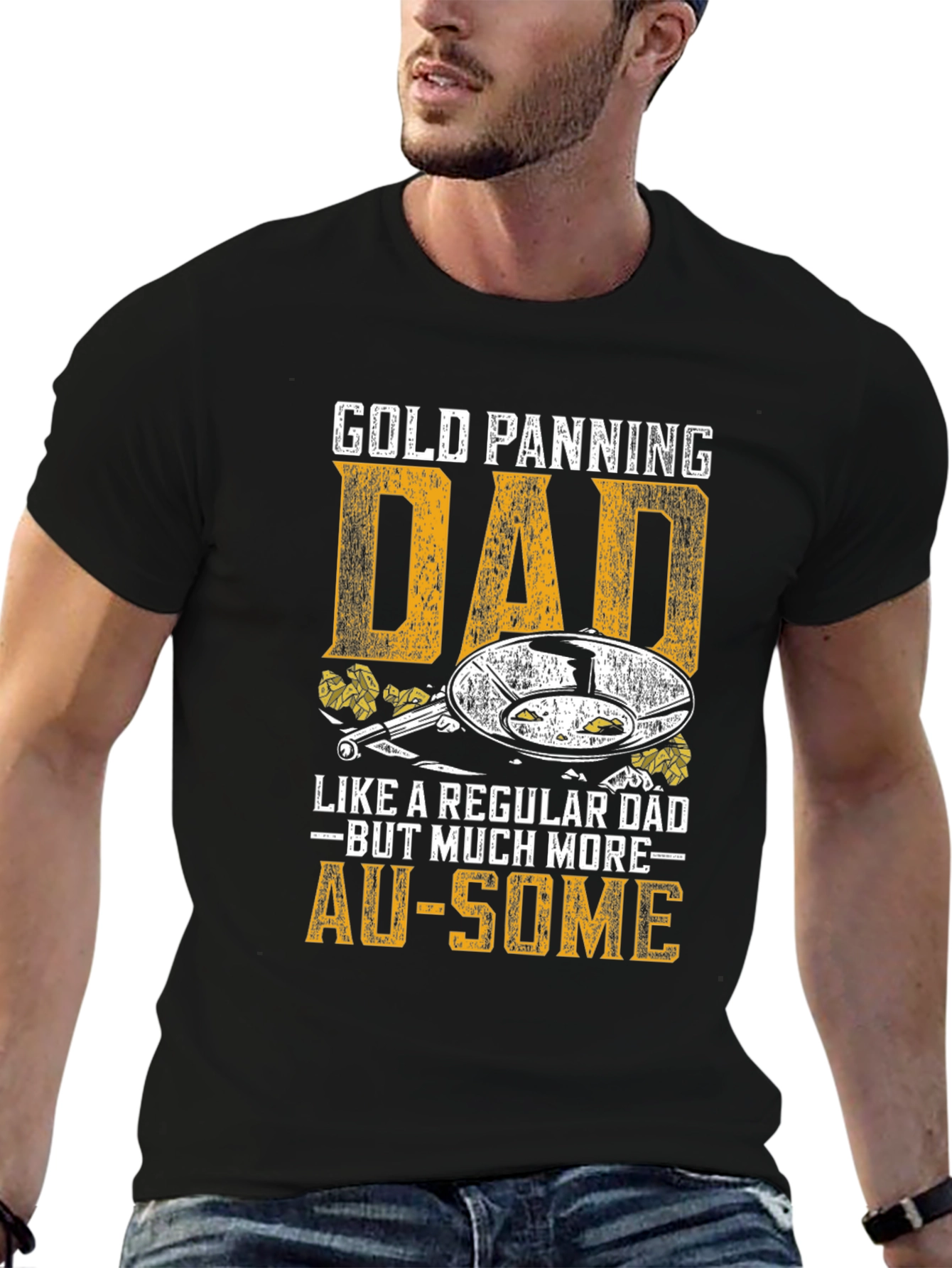 Black Gold Panning Dad T-Shirt - AU-SOME Gift for Gold Miners view 6