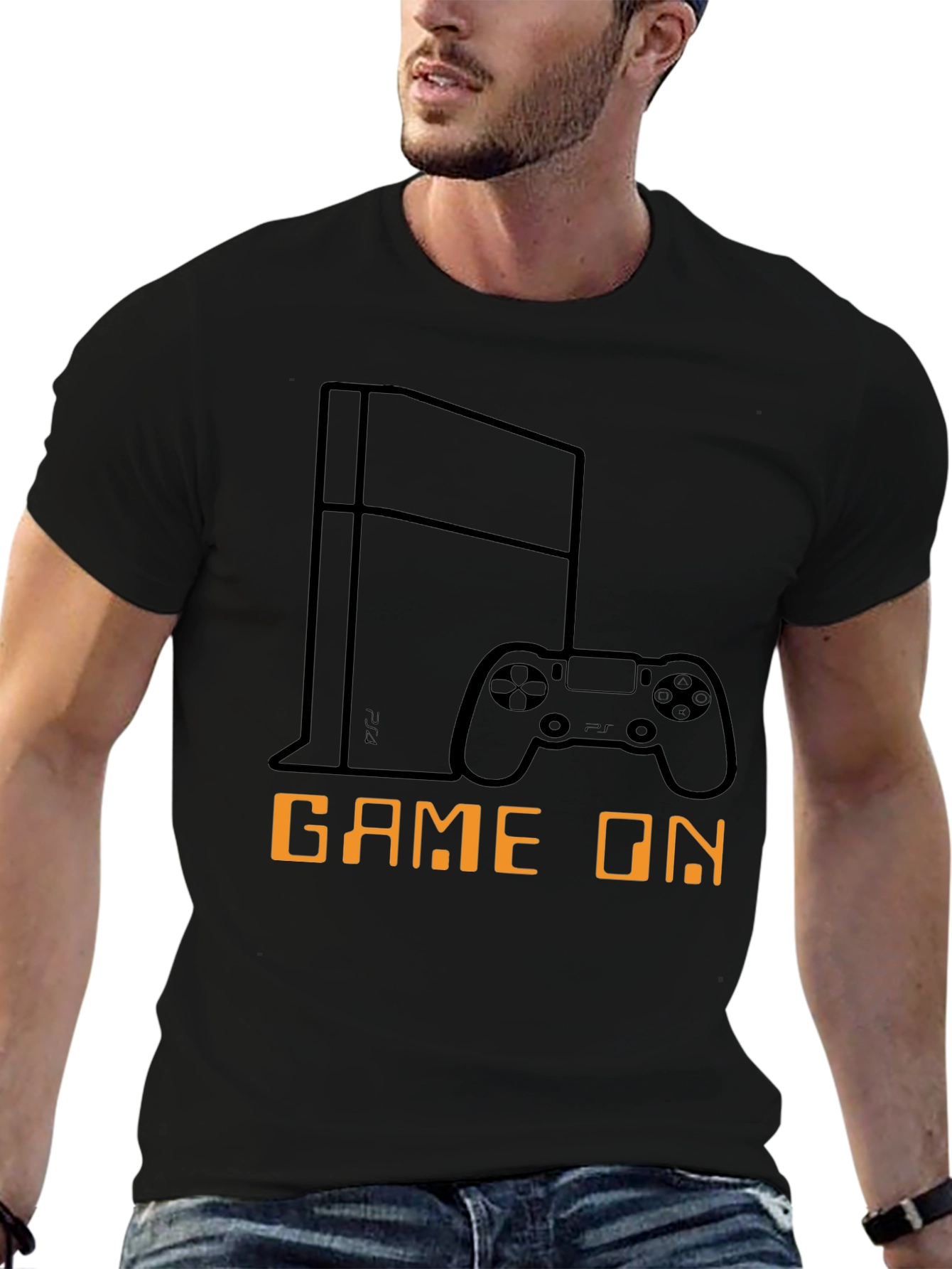 Black Game On Black T-Shirt - Gamer Console Design view 6