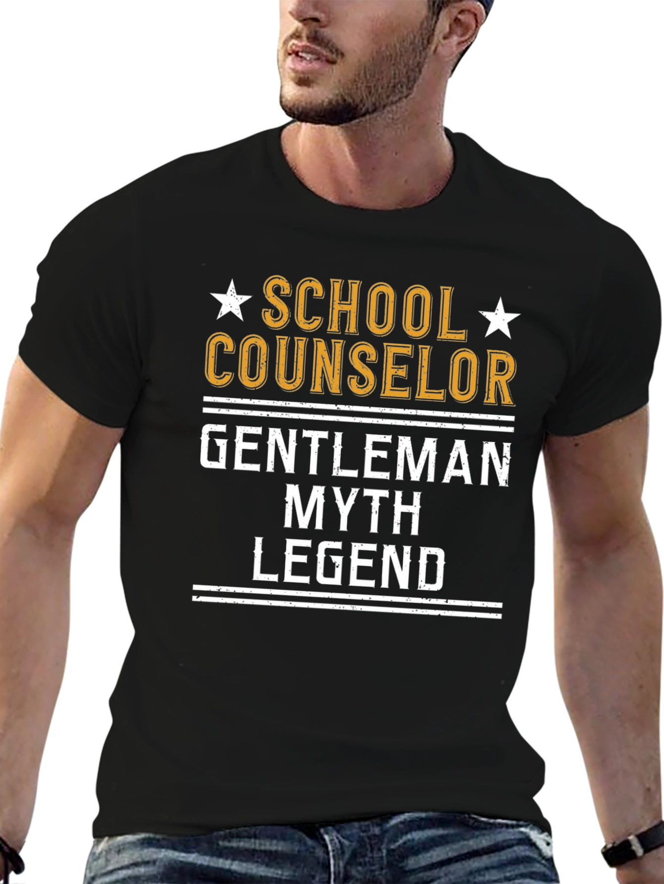Black School Counselor Gentleman T-Shirt view 6
