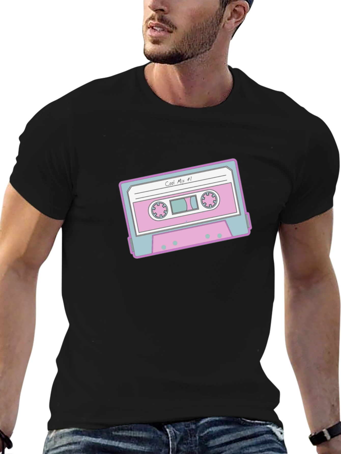 Black Retro Cassette Tape Graphic Tee view 6