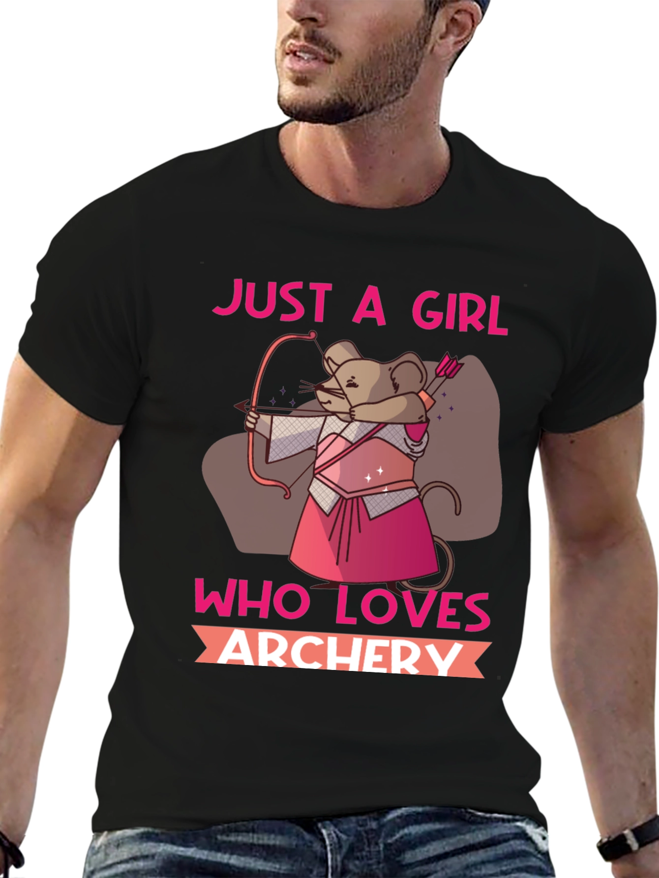 Black Archery Loving Girl T-Shirt view 6