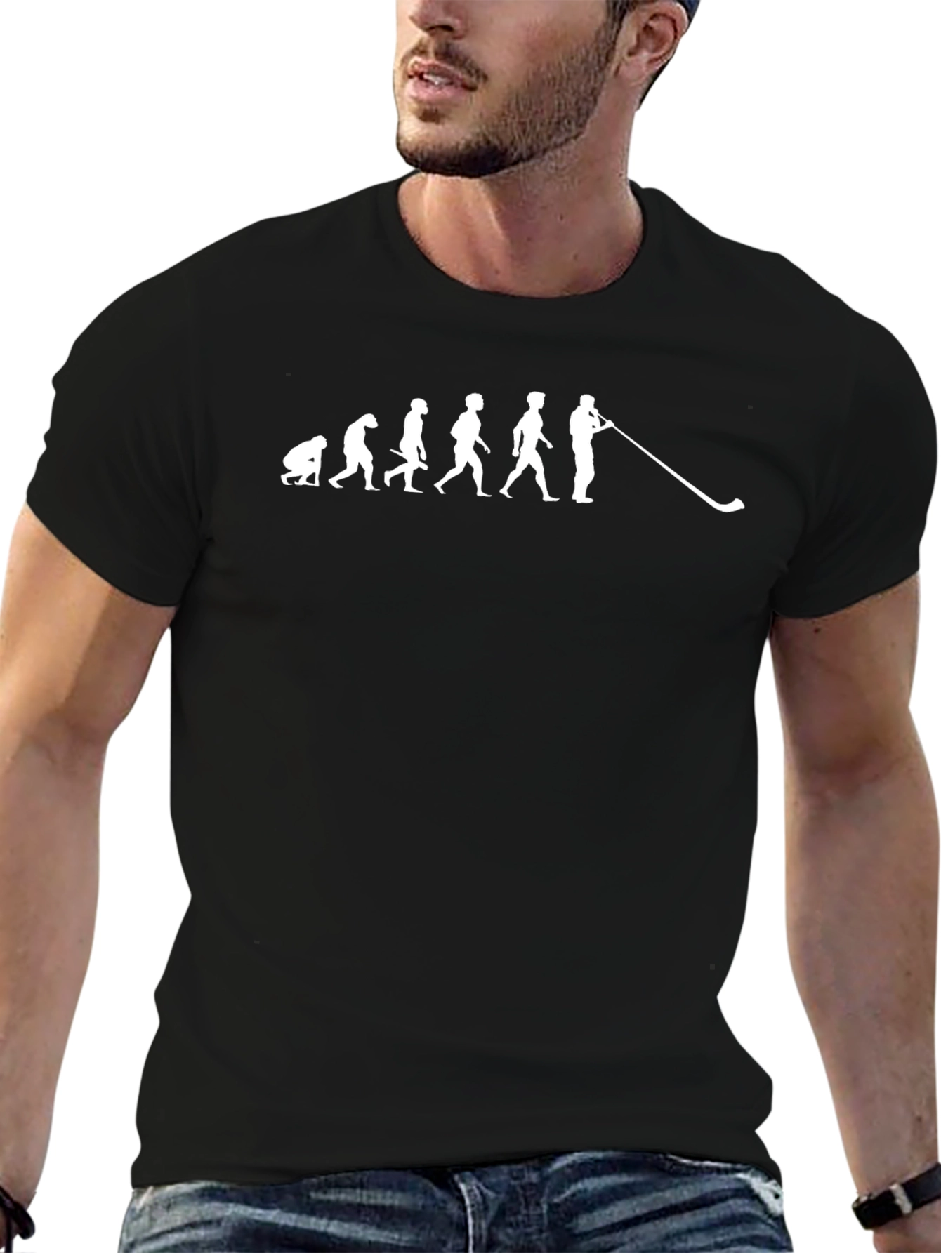 Black Evolution Alphorn Musician T-Shirt view 6