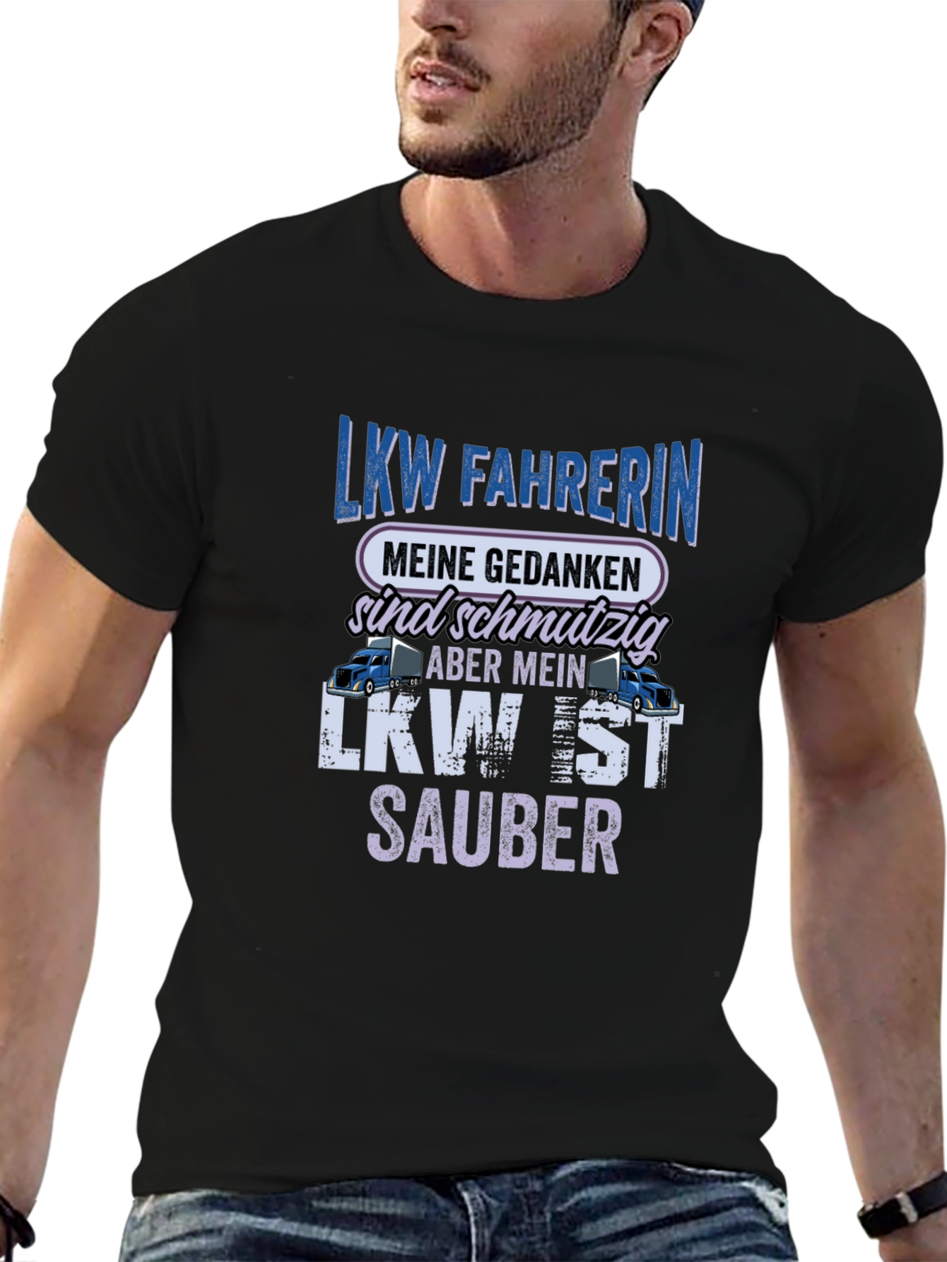 Black LKW Fahrerin Trucker T-Shirt - Funny Driver Tee view 6