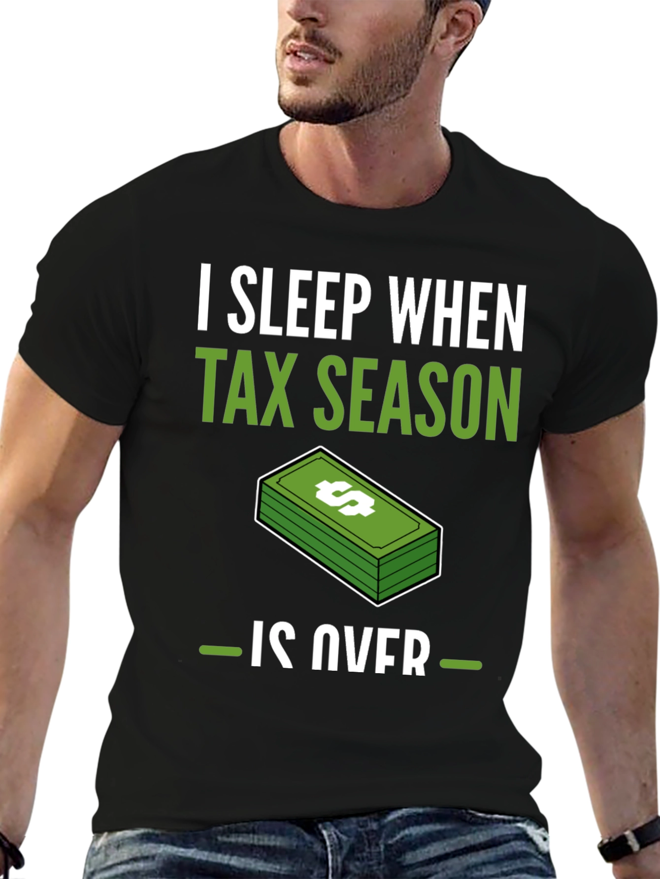 Black Funny Tax Season T-Shirt - I Sleep When Tax Season Is Over view 6