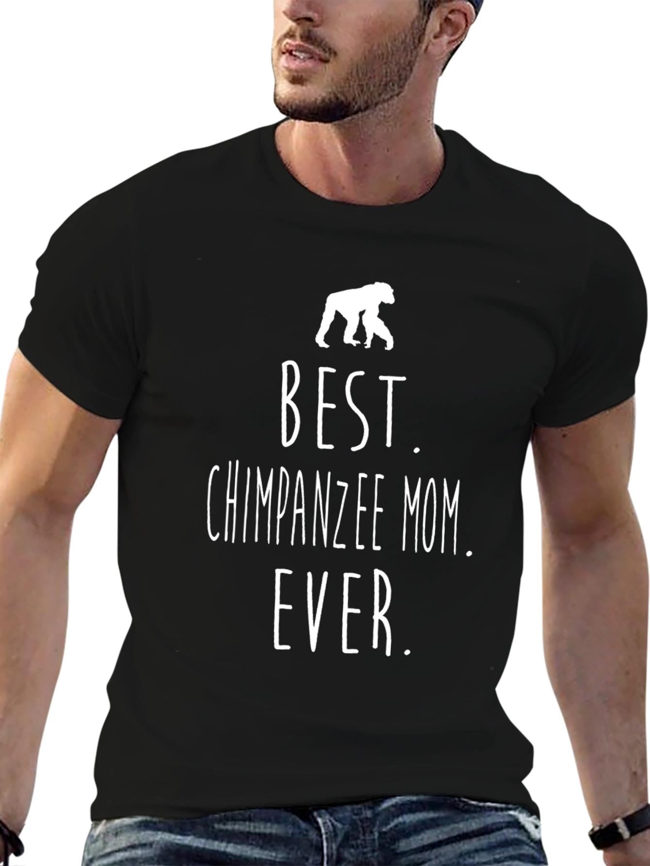 Black Best Chimpanzee Mom Ever T-Shirt view 6