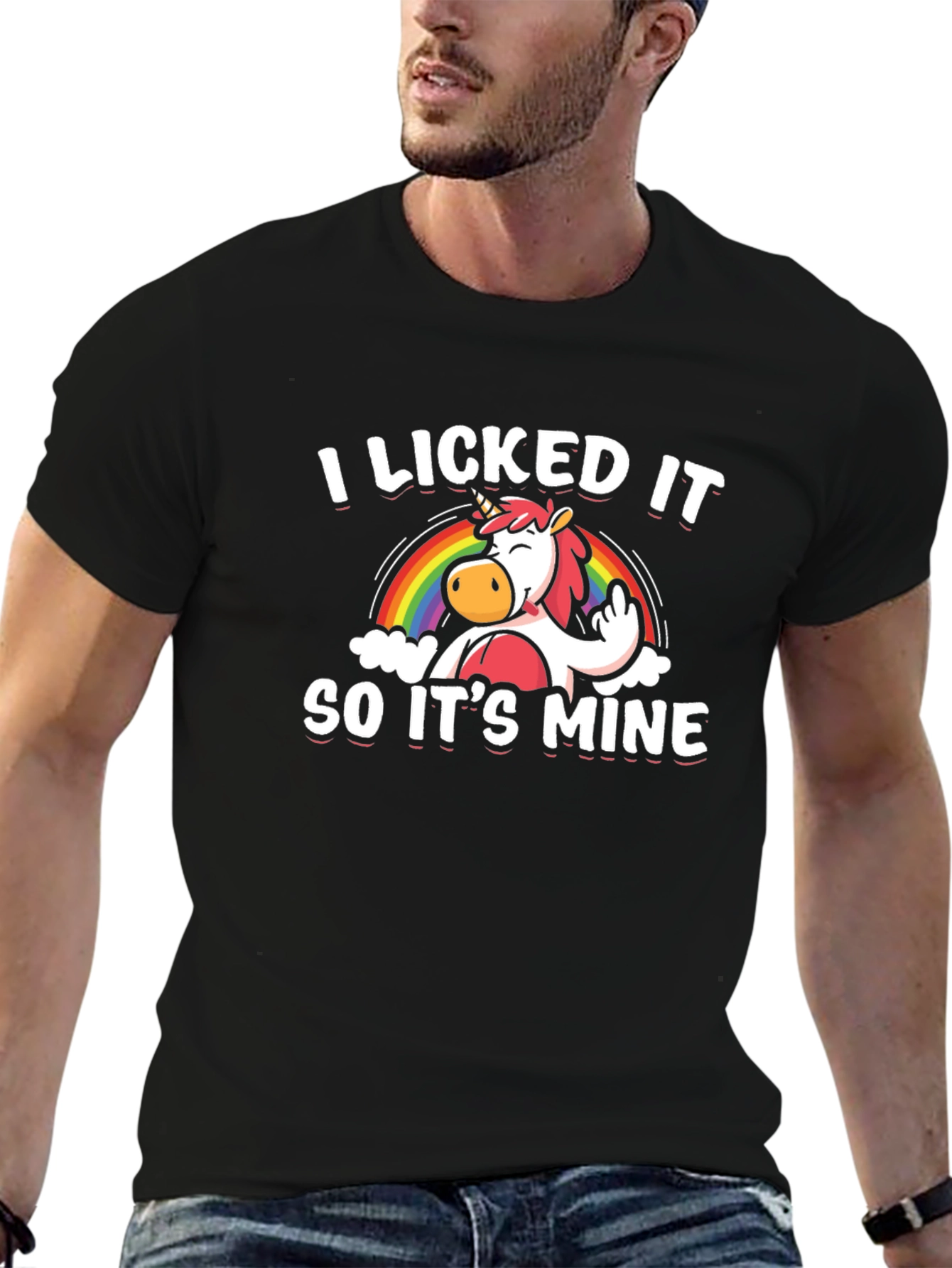 Black I Licked It So It's Mine Unisex T-Shirt view 6