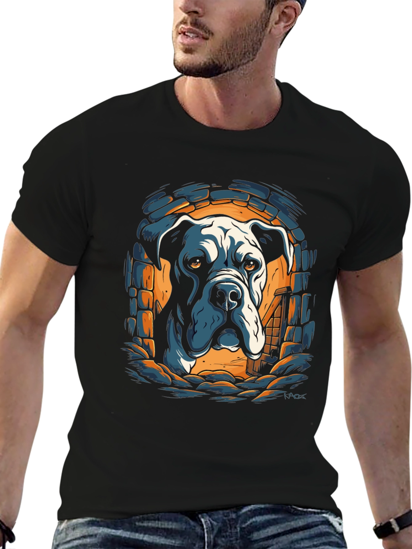 Black Dog Breed T-Shirt - Great Dane Design view 6
