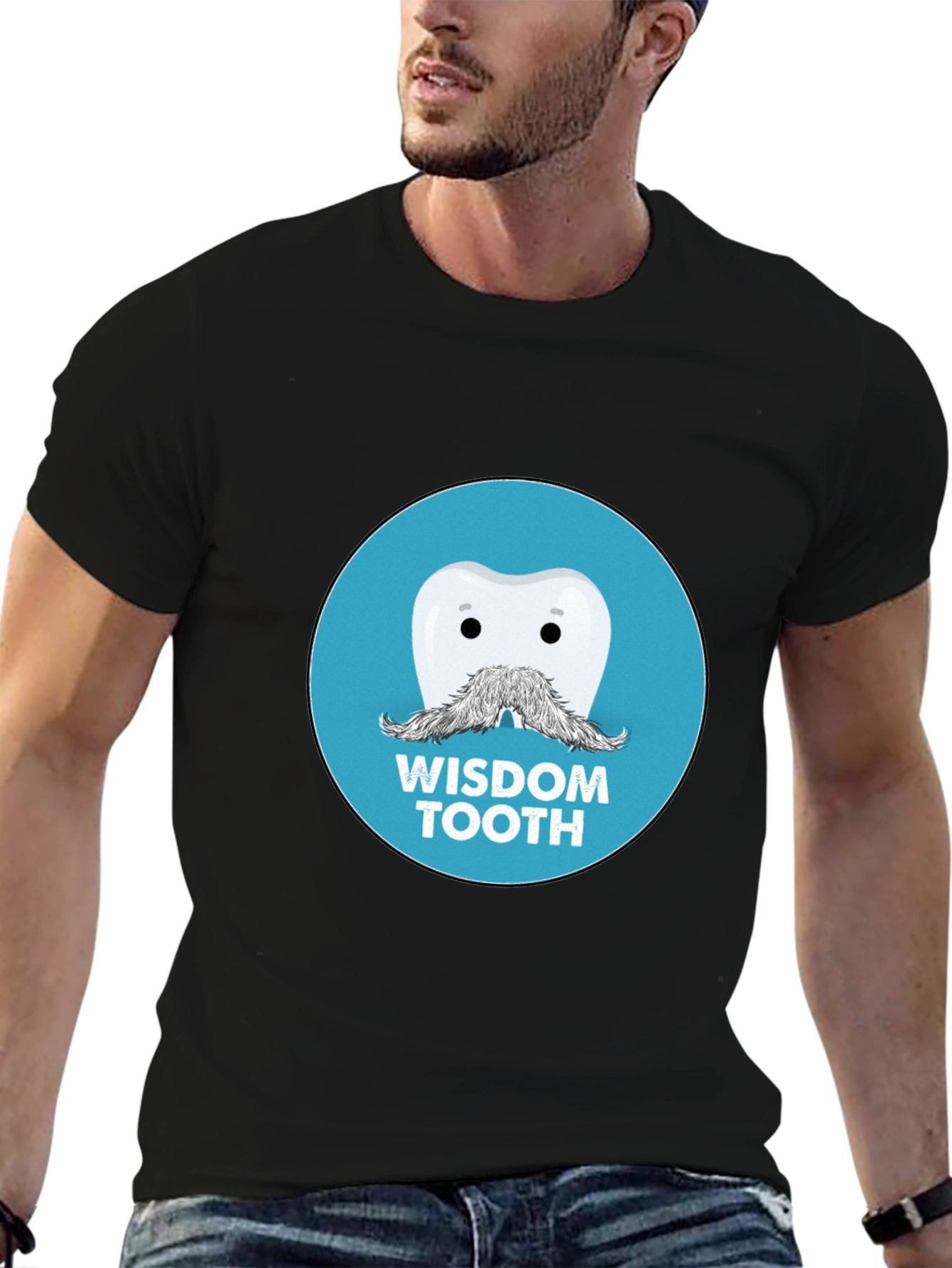 Black Wisdom Tooth Graphic Tee - Funny Dentist Humor Shirt view 6