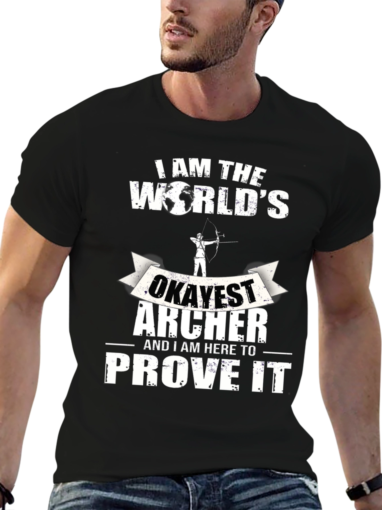 Black Okayest Archer T-Shirt - Novelty Graphic Tee view 6