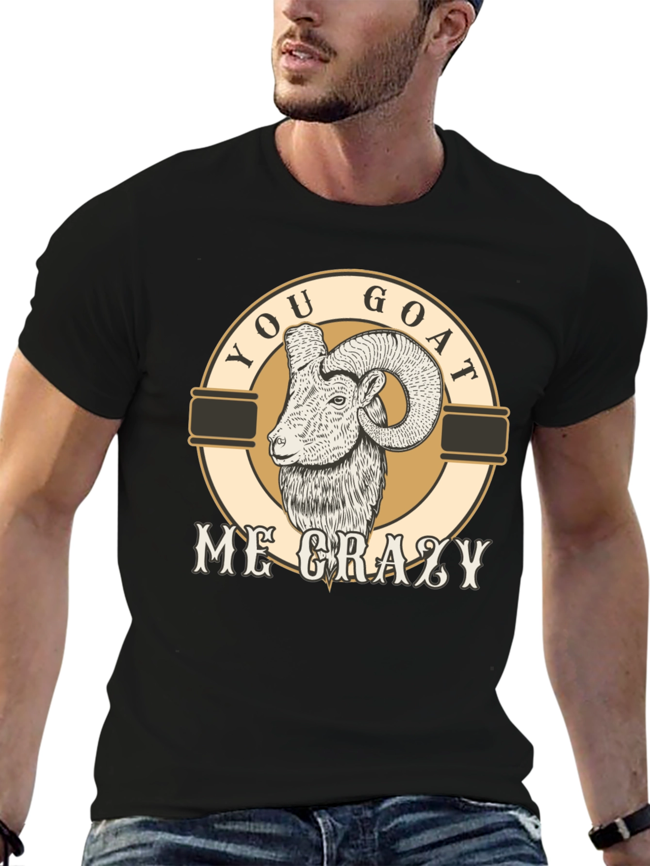 Black You Goat Me Crazy Graphic T-Shirt view 6