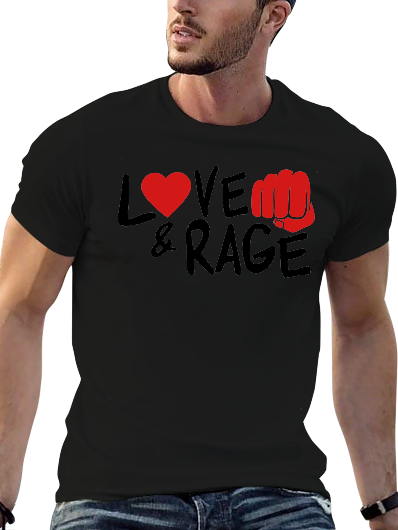 Black Love & Rage Graphic T-Shirt - Black view 6