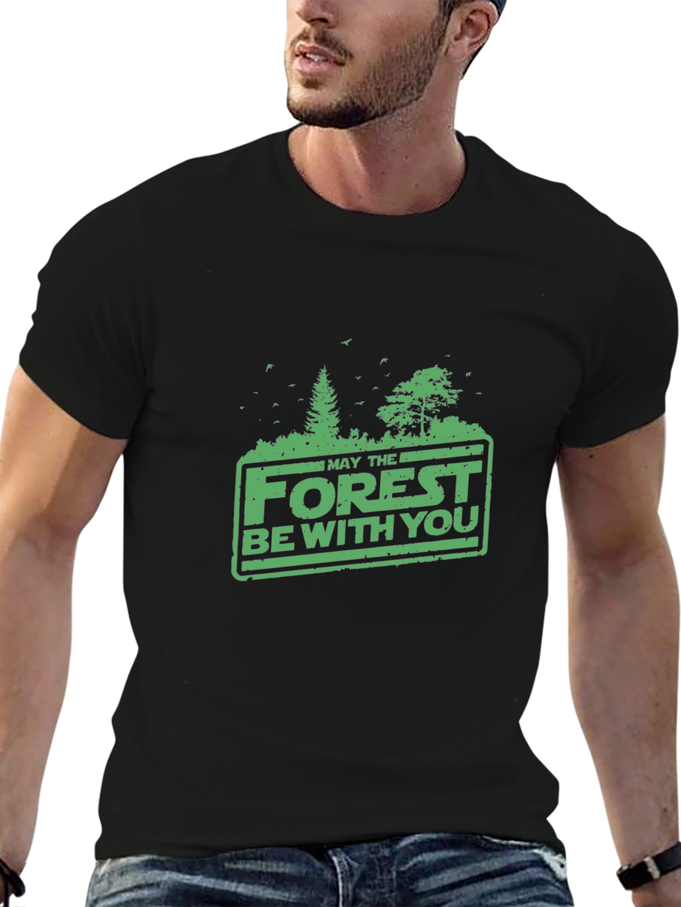 Black Forest Be With You Graphic Tee - Black view 6