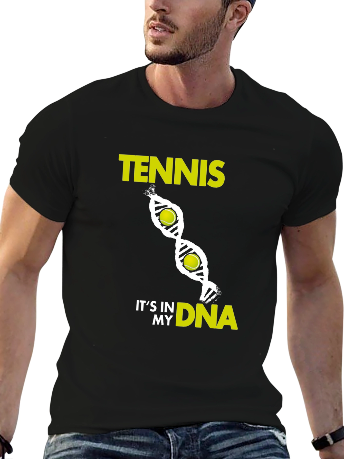 Black Tennis DNA Black T-Shirt - Ace Your Style! view 6