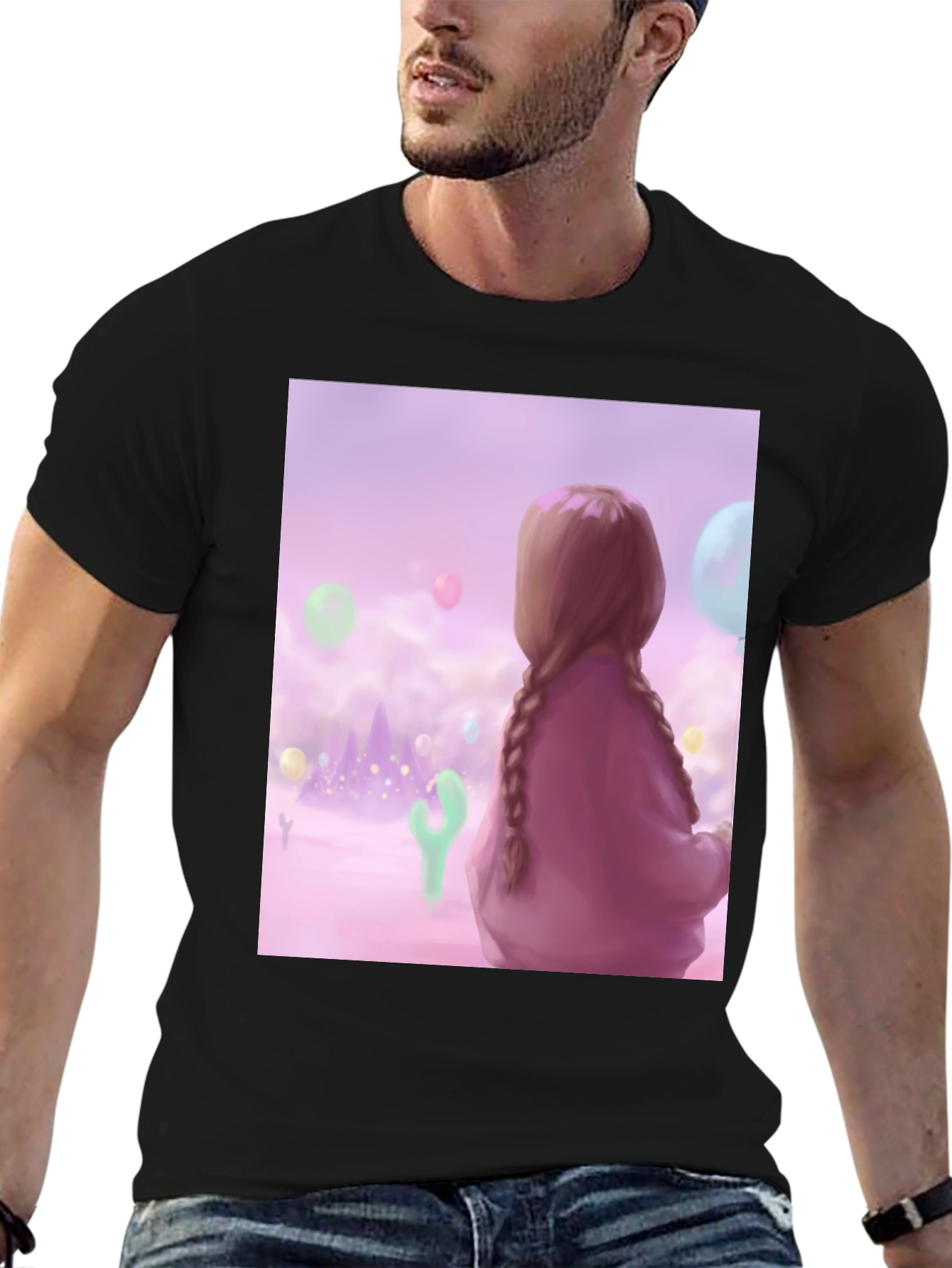 Black Pastel Dreams T-Shirt - Unique Graphic Tee view 6