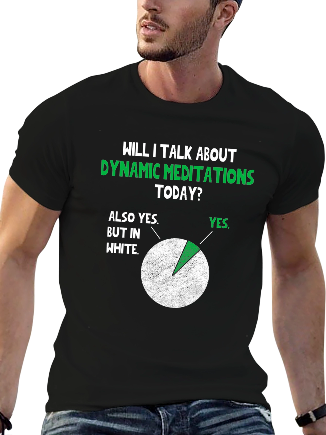 Black Dynamic Meditations Humor T-Shirt view 6