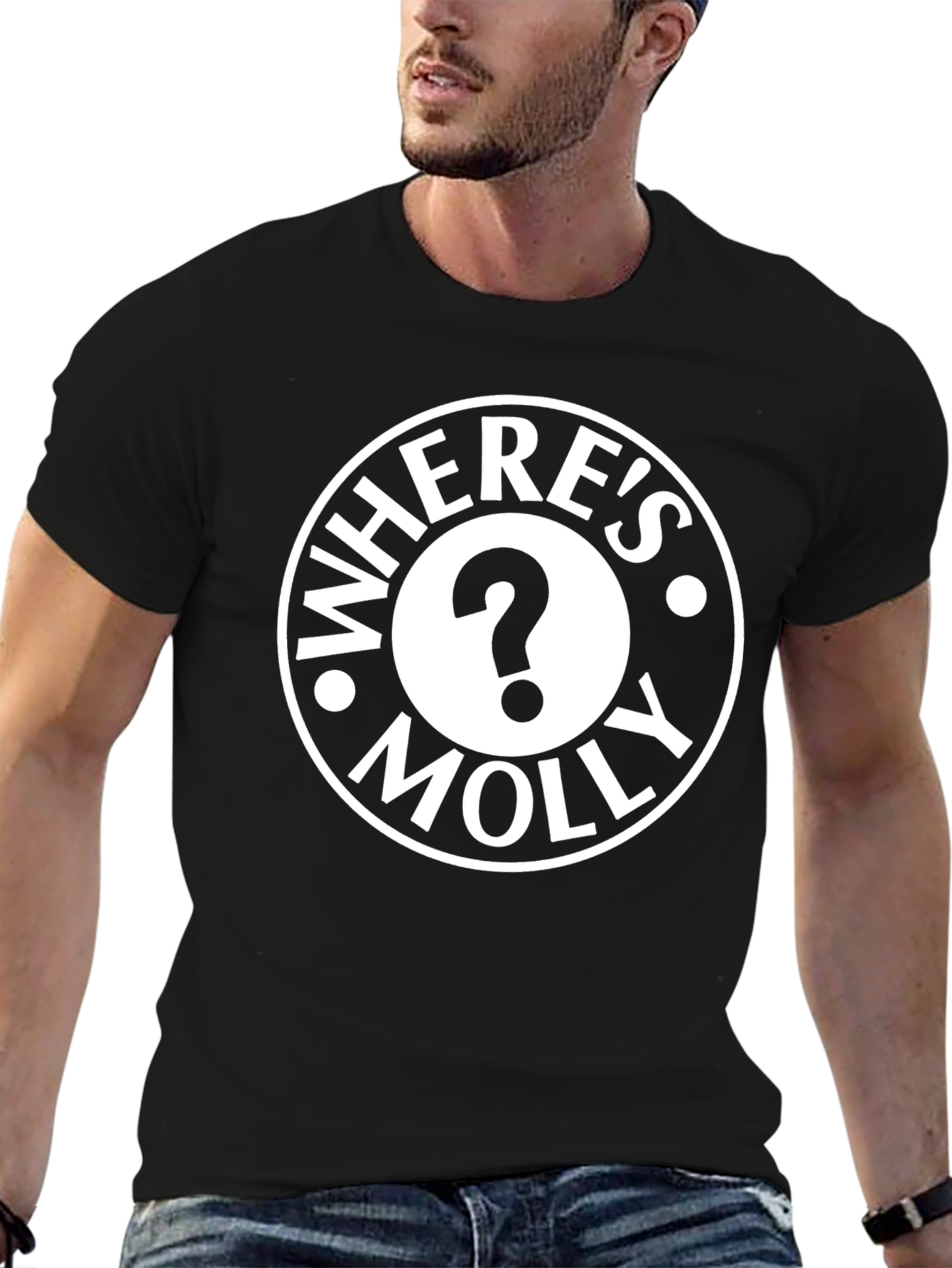 Black Where's Molly T-Shirt - Black Cotton Blend view 6