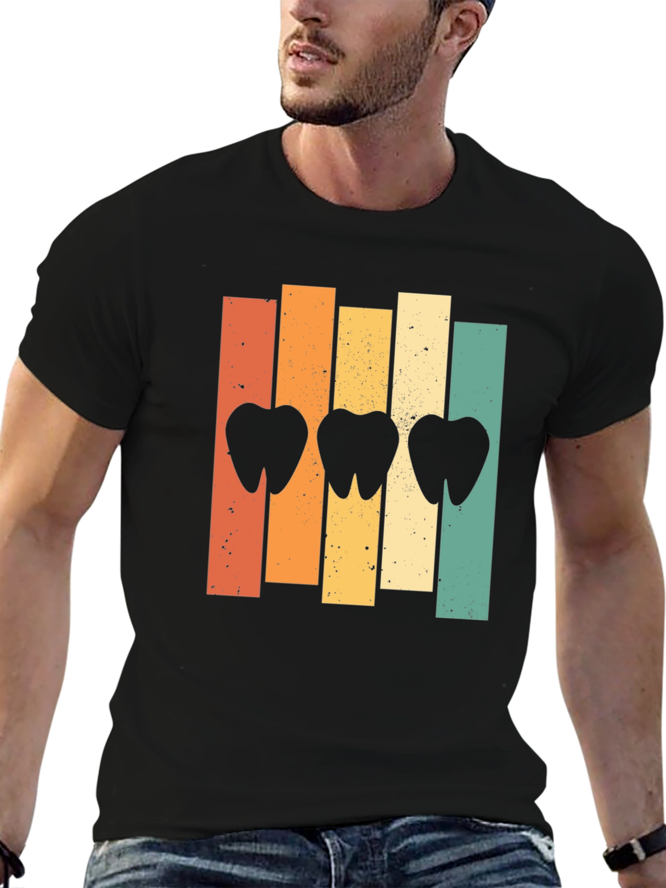 Black Retro Dental T-Shirt - Dentist Gift view 6