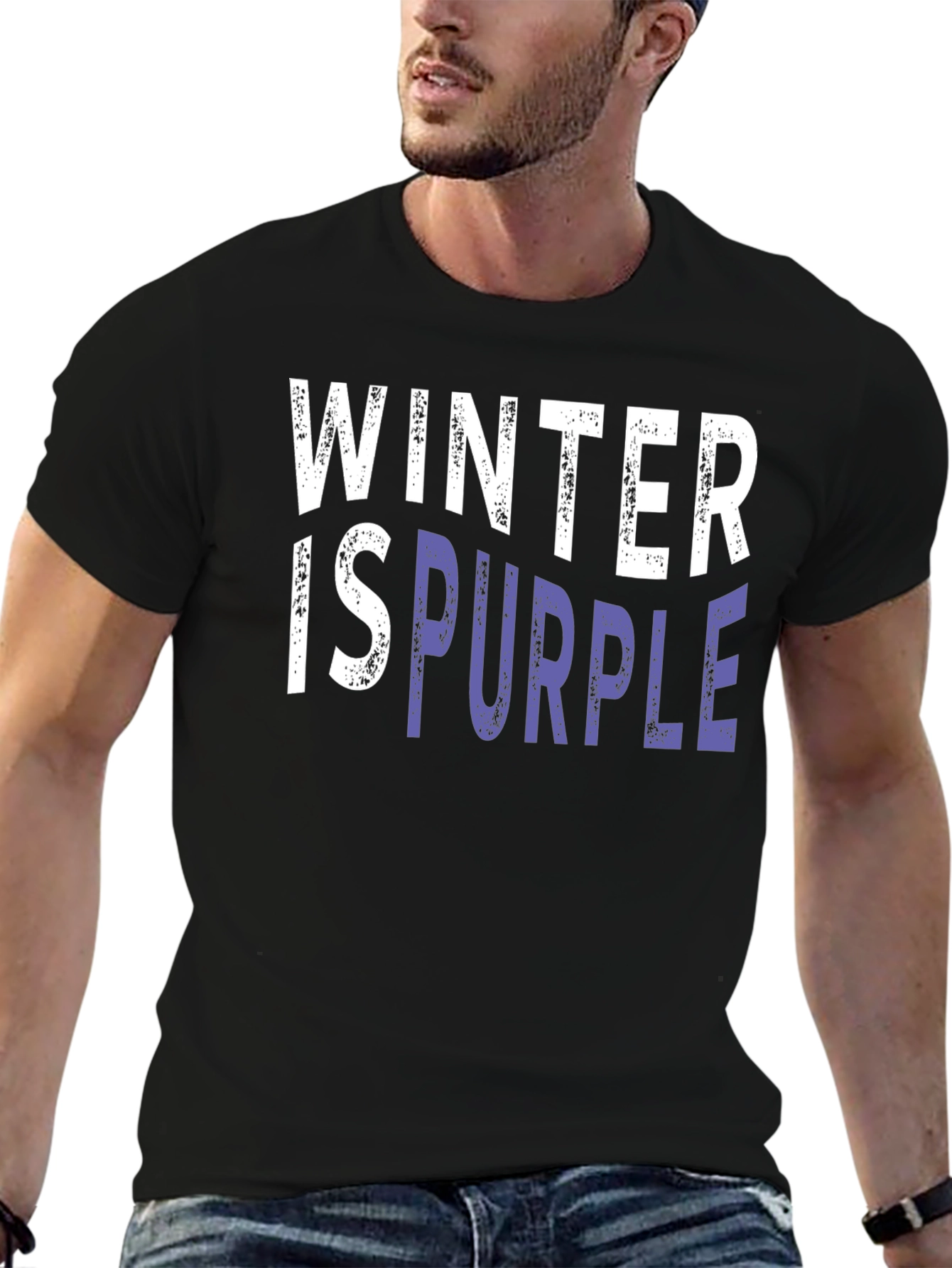 Black Winter is Purple Graphic T-Shirt view 6