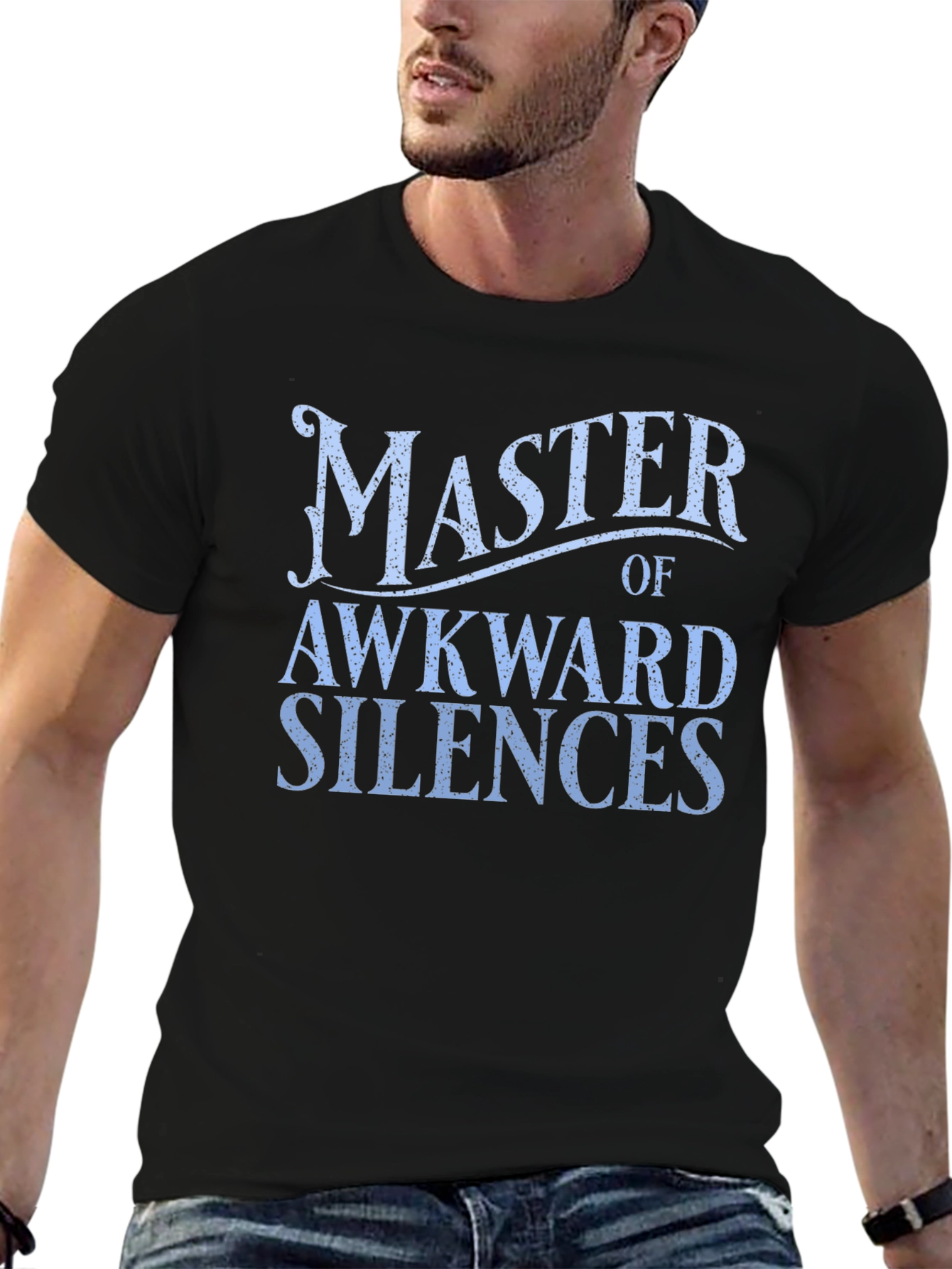 Black Awkward Silences Graphic Tee - Funny Humor T-Shirt view 6