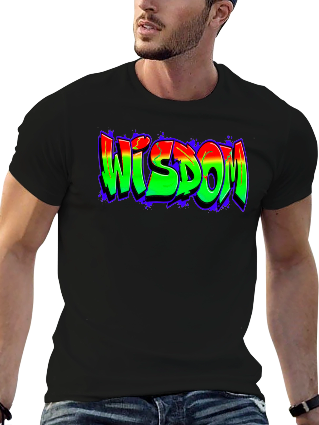 Black Wisdom Graffiti T-Shirt - Urban Streetwear view 6