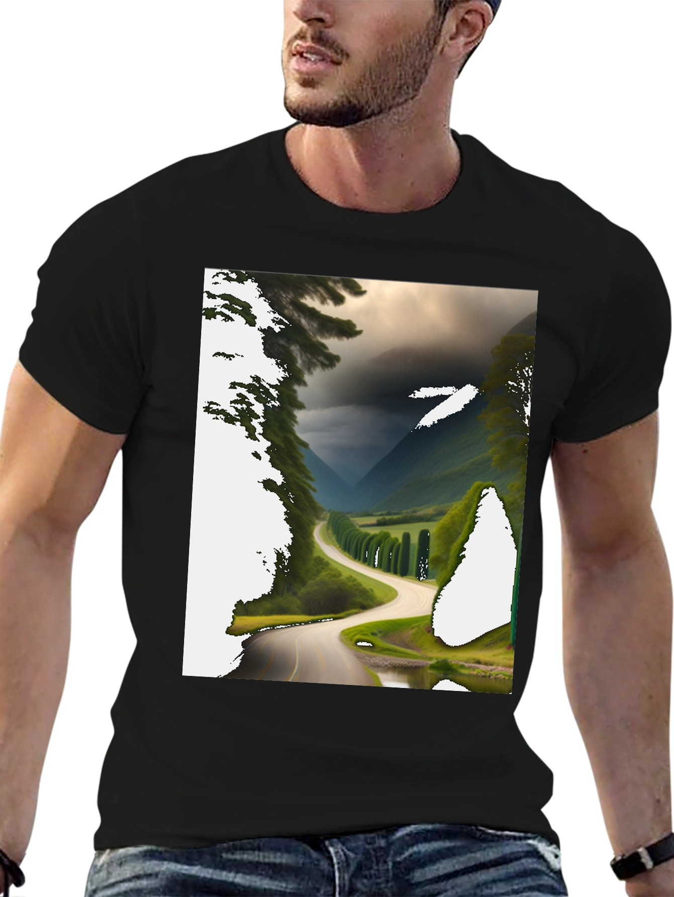 Black Scenic Route Graphic Tee - Black view 6