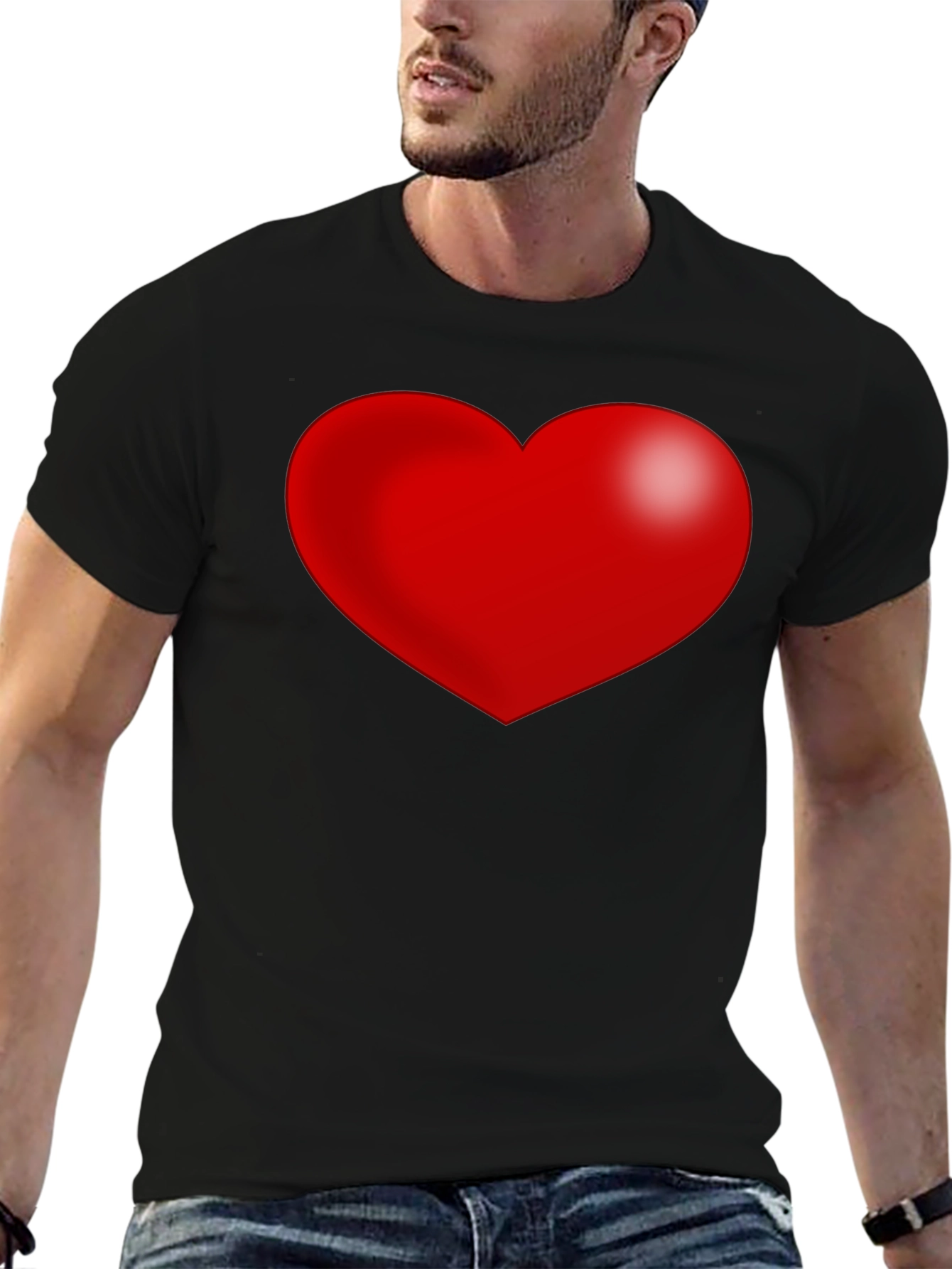Black Heart Graphic Black T-Shirt view 6
