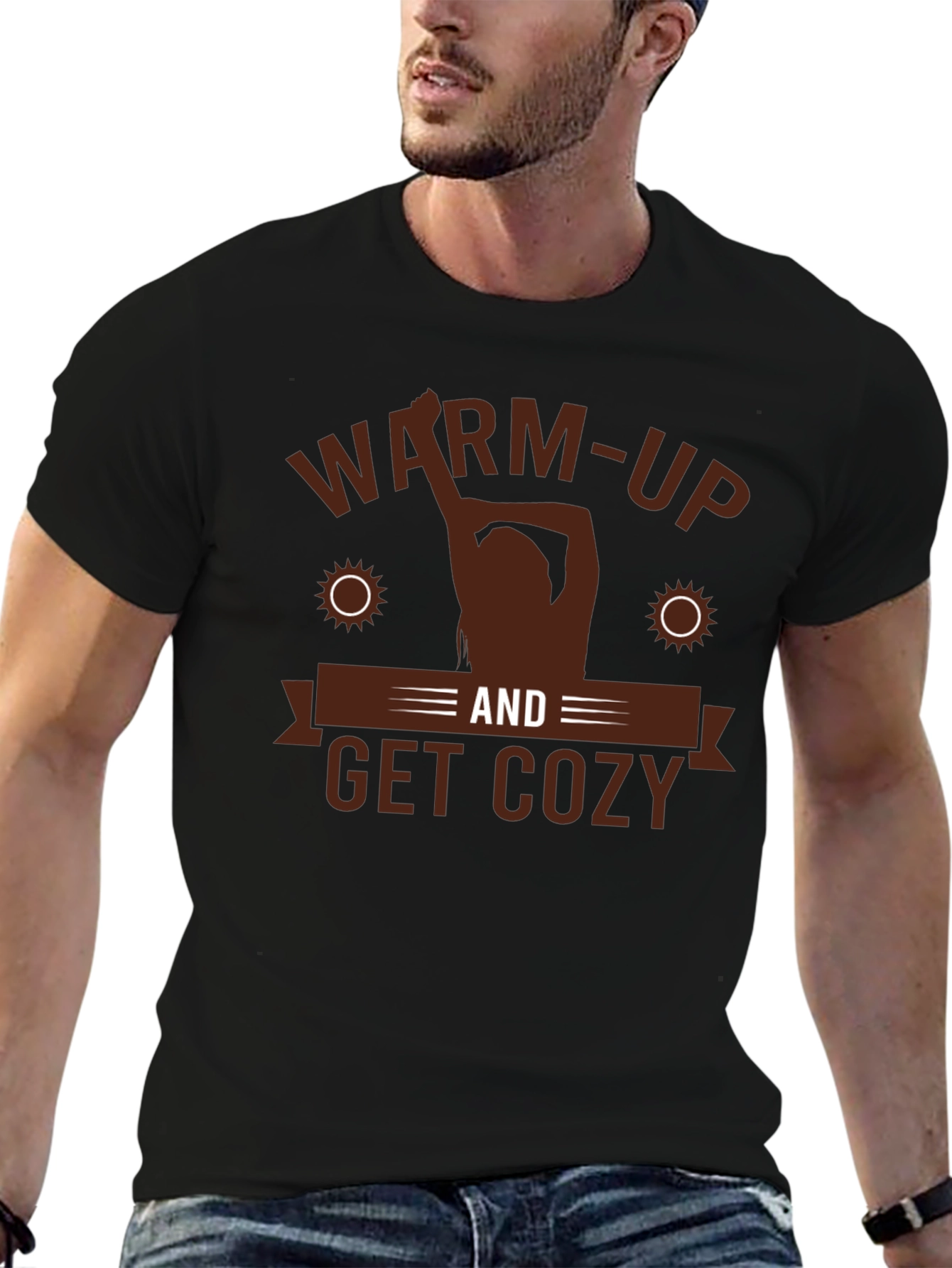 Black Warm-Up and Get Cozy Black Graphic Tee view 6