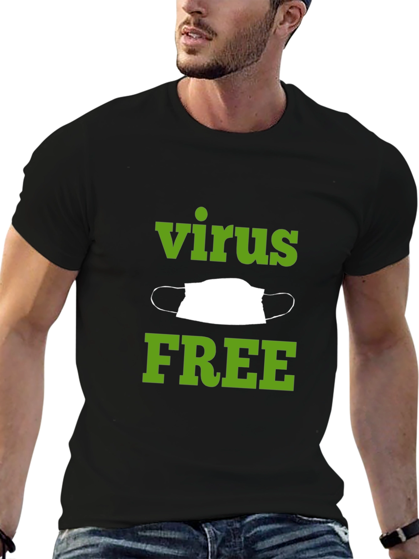 Black Virus Free T-Shirt - Protective Wear view 6