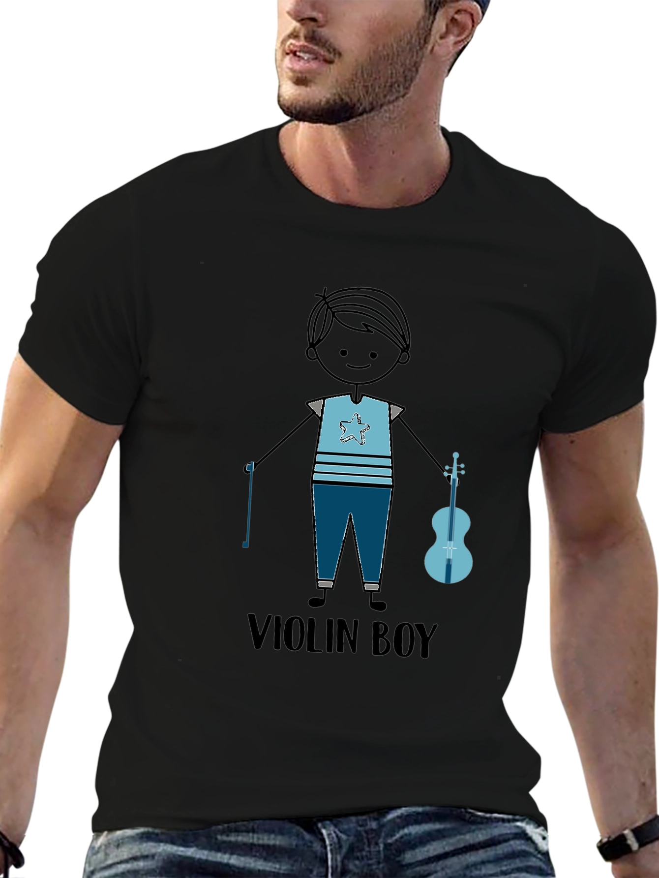 Black Violin Boy Graphic T-Shirt - Musician Tee view 6