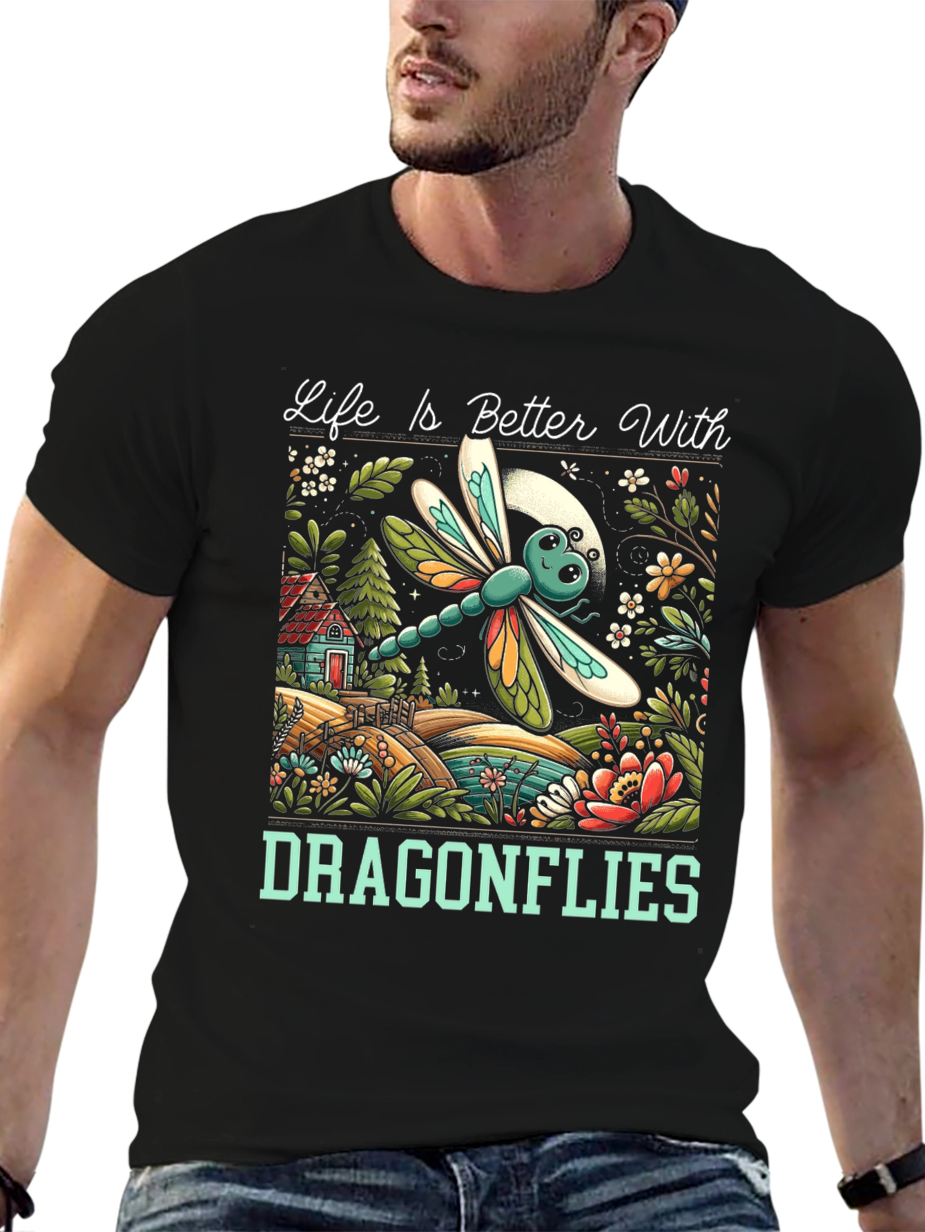 Black Life is Better With Dragonflies T-Shirt view 6