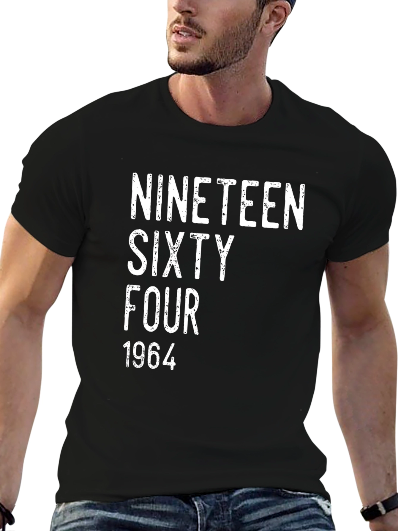 Black Nineteen Sixty Four T-Shirt - Classic Year Tee view 6