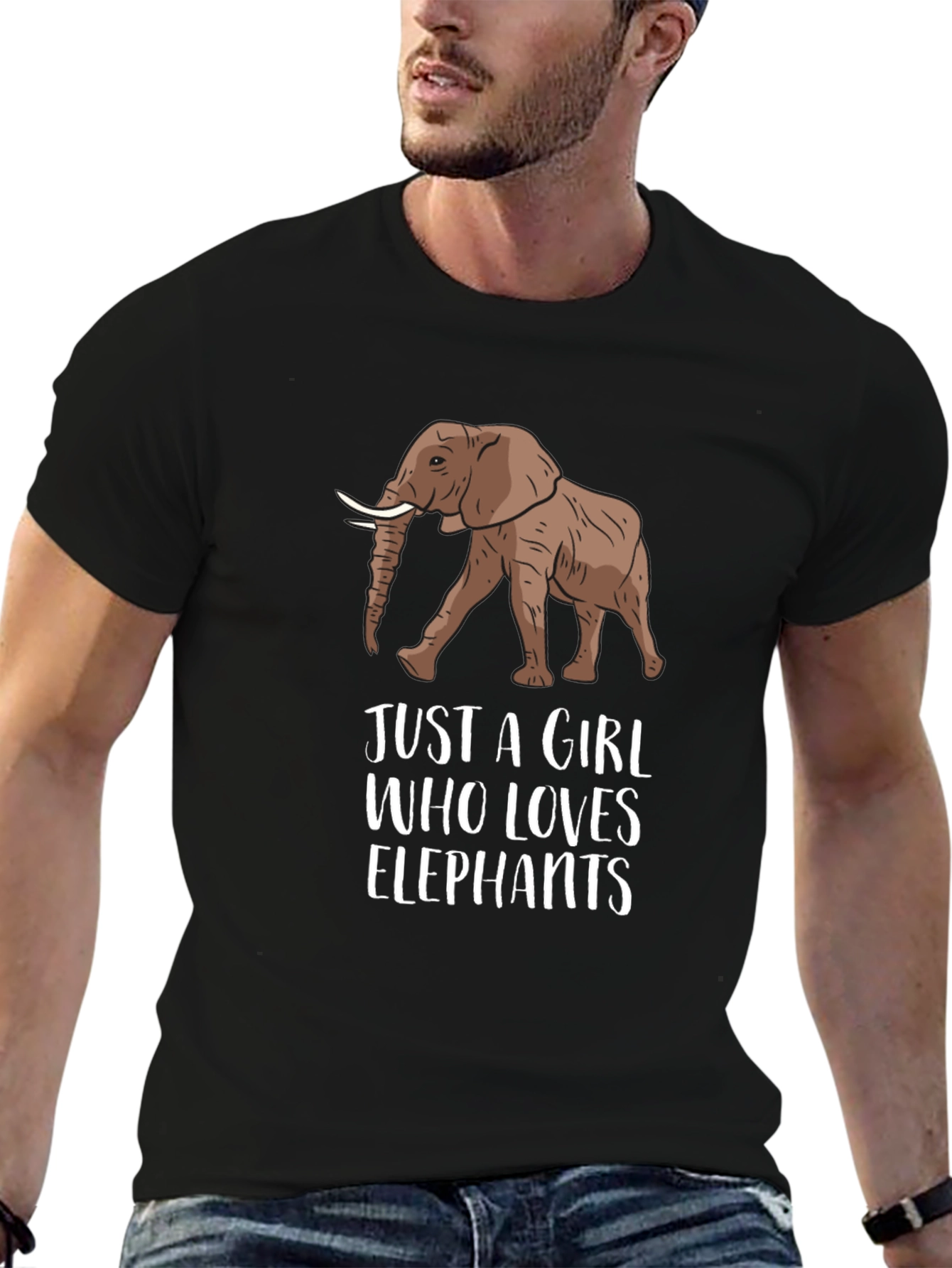 Black Elephant Lover Graphic Tee - Unisex Black T-Shirt view 6